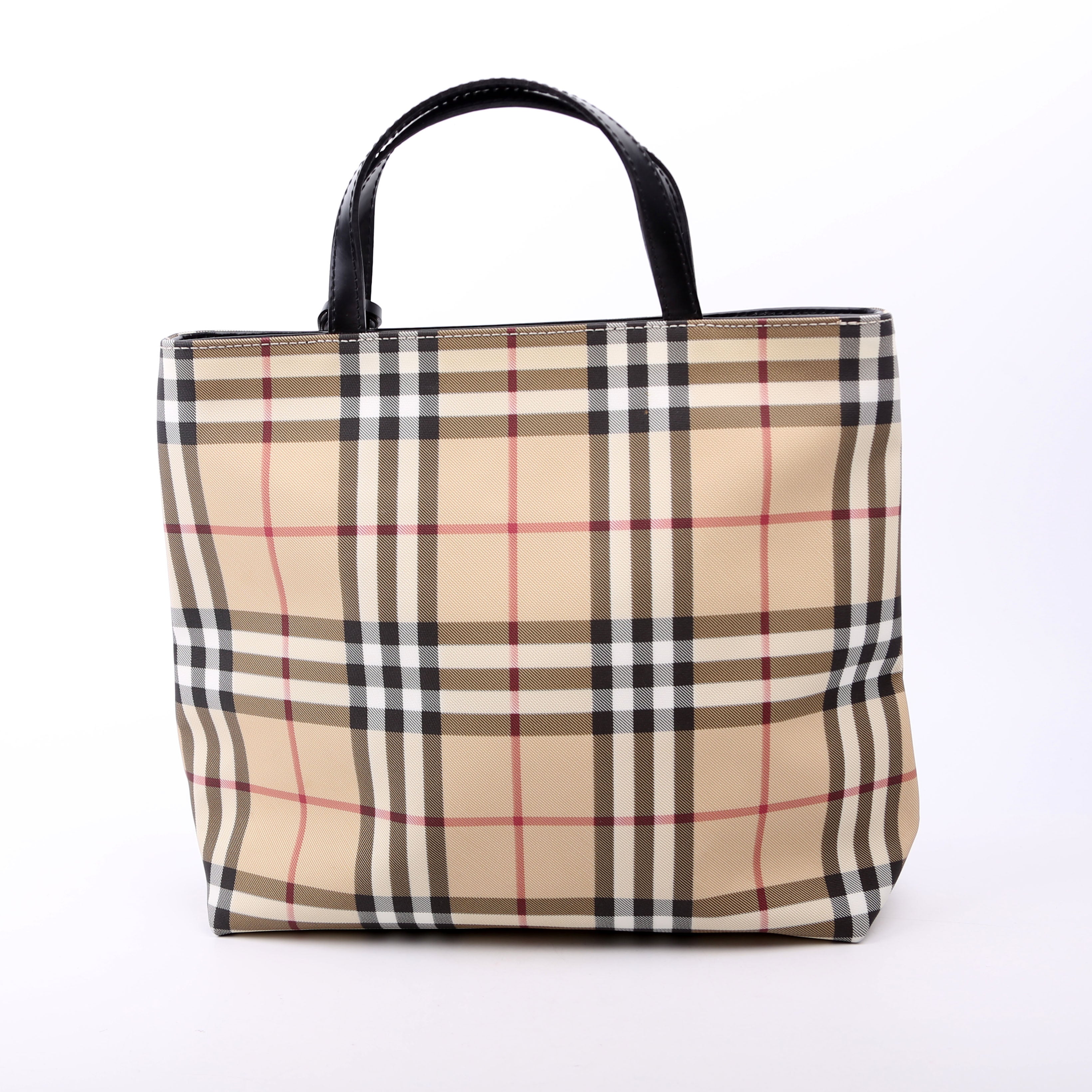 Nova Check Coated Canvas Tote Tan/Black