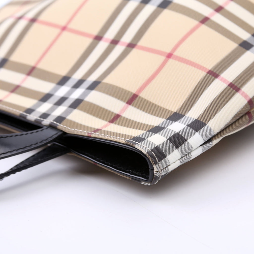 Nova Check Coated Canvas Tote Tan/Black