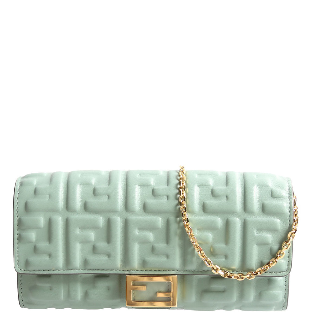 8M0365 FF Embossed Wallet On Chain Green
