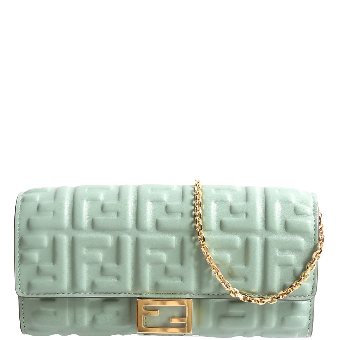 8M0365 FF Embossed Wallet On Chain Green