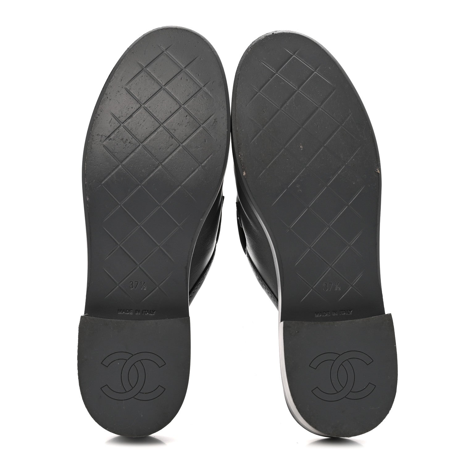 Lambskin Quilted CC Turnlock Mules 37.5 Grey