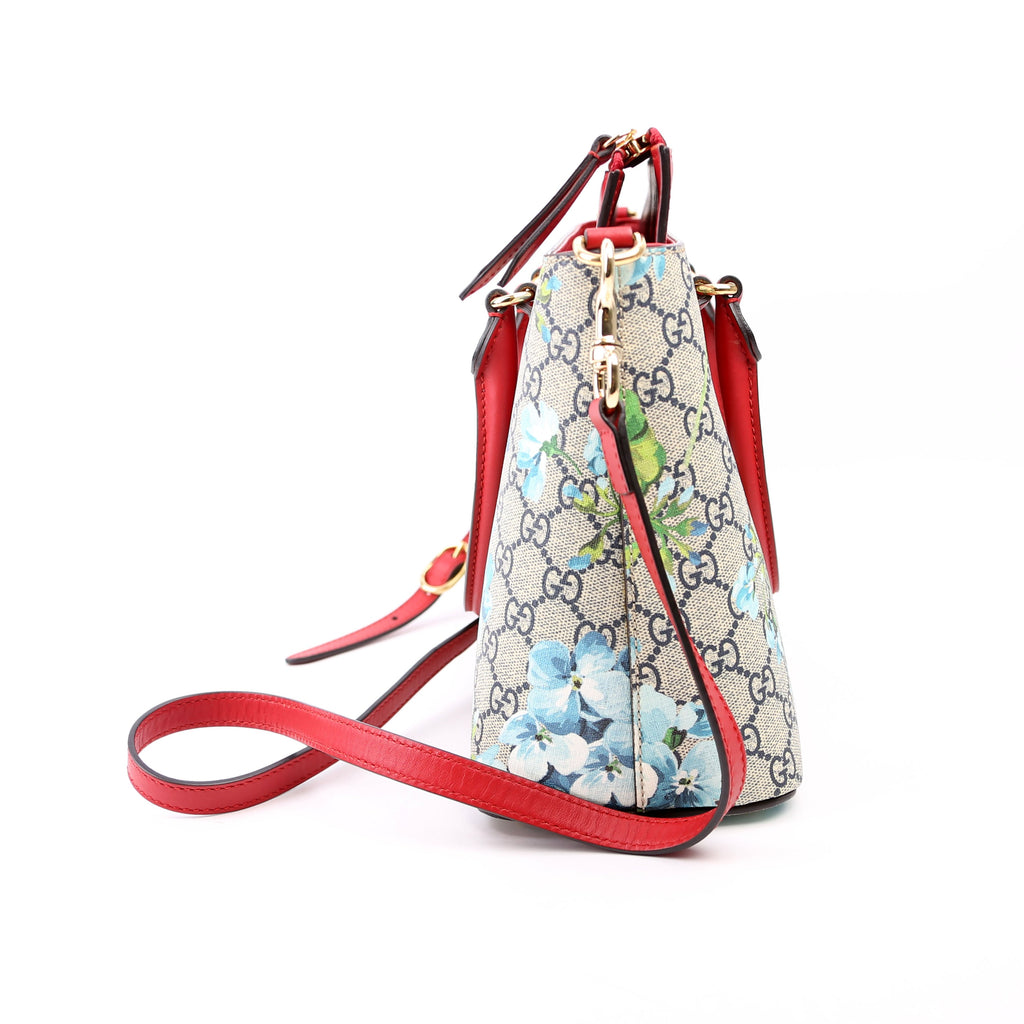 409534 GG Blooms Small Zip Tote Red