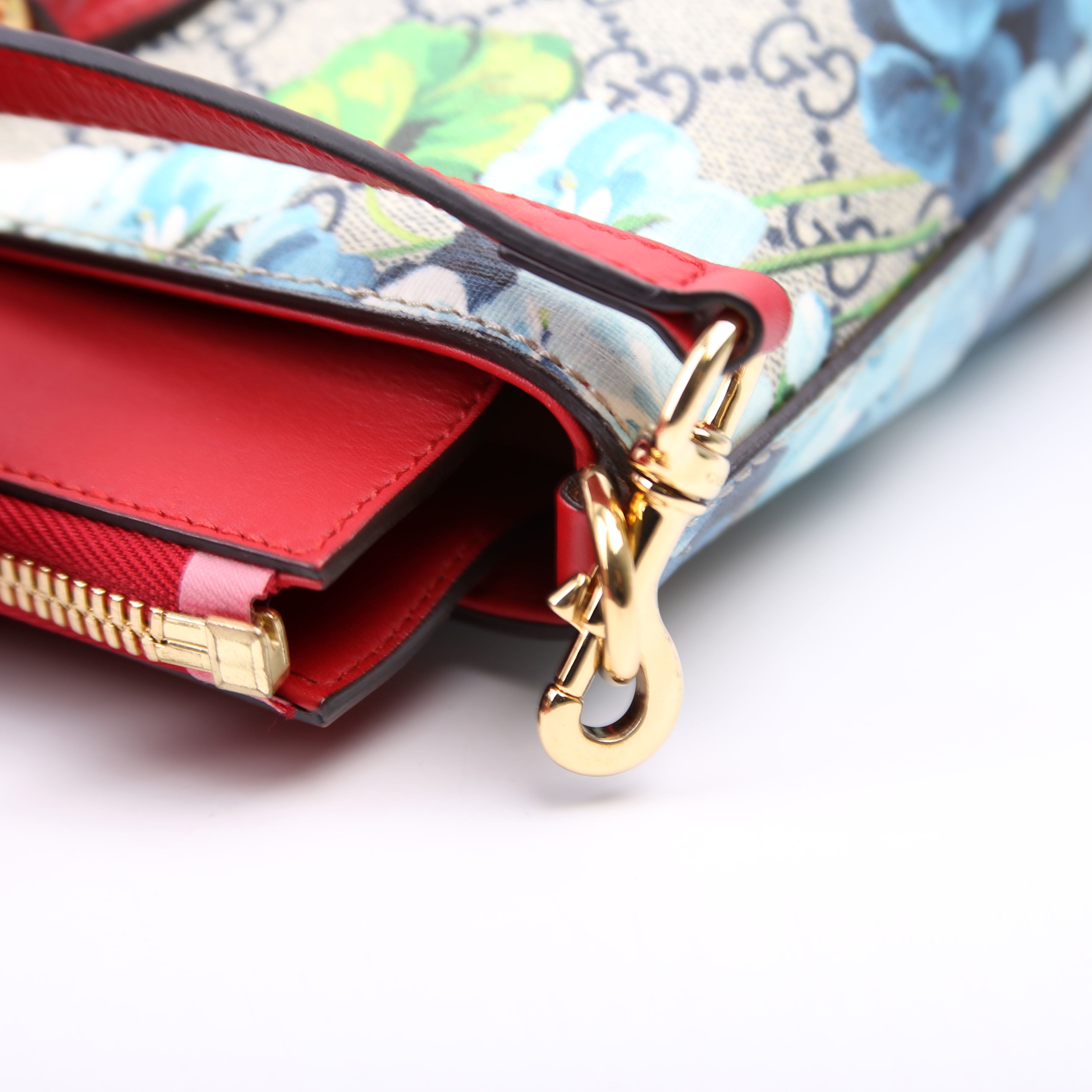 409534 GG Blooms Small Zip Tote Red