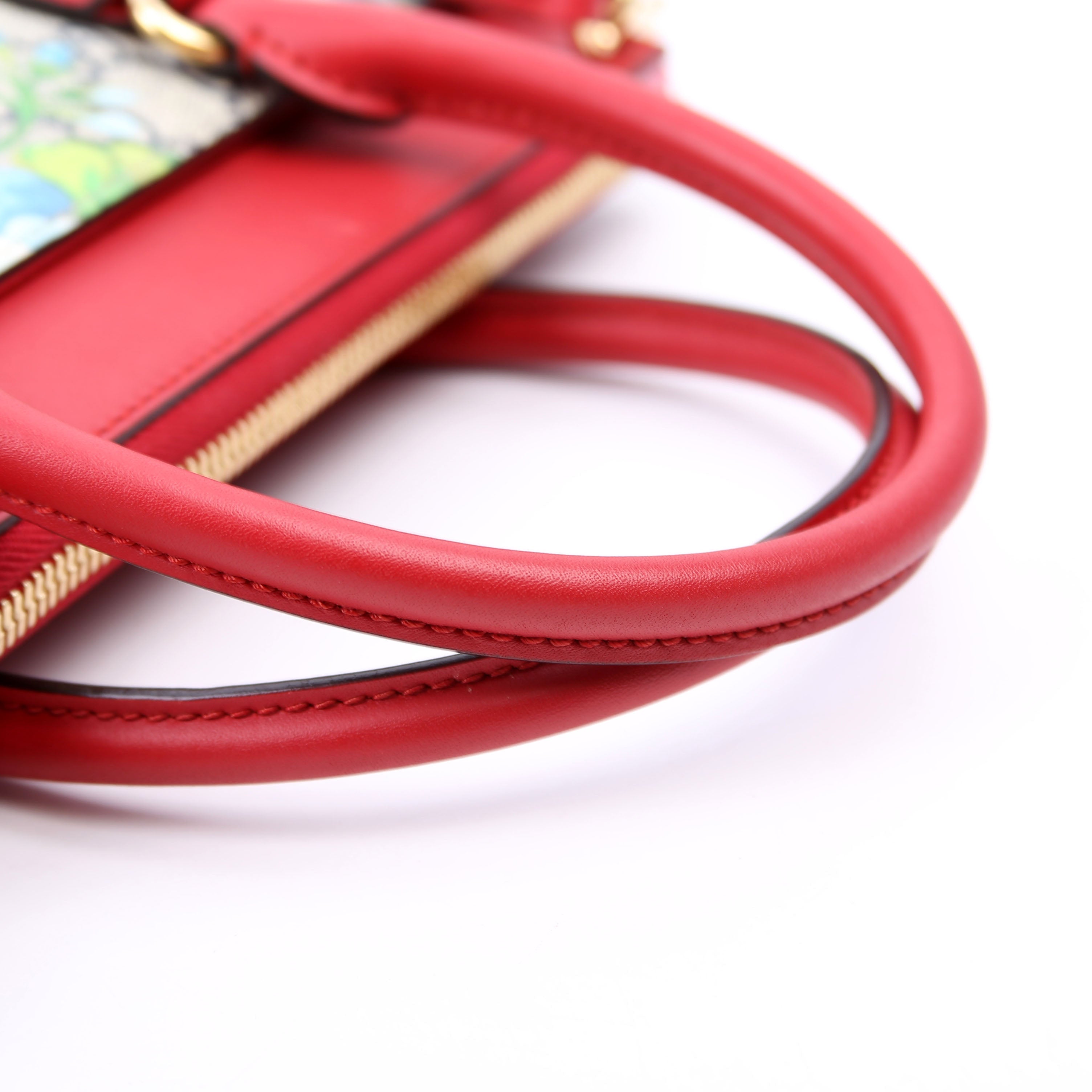409534 GG Blooms Small Zip Tote Red