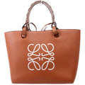 Anagram Smooth Calfskin Small Tote Brown