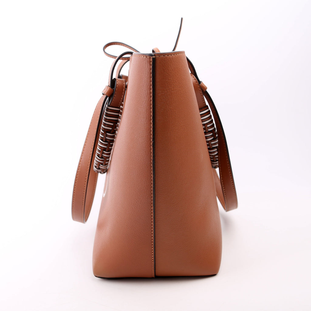 Anagram Smooth Calfskin Small Tote Brown