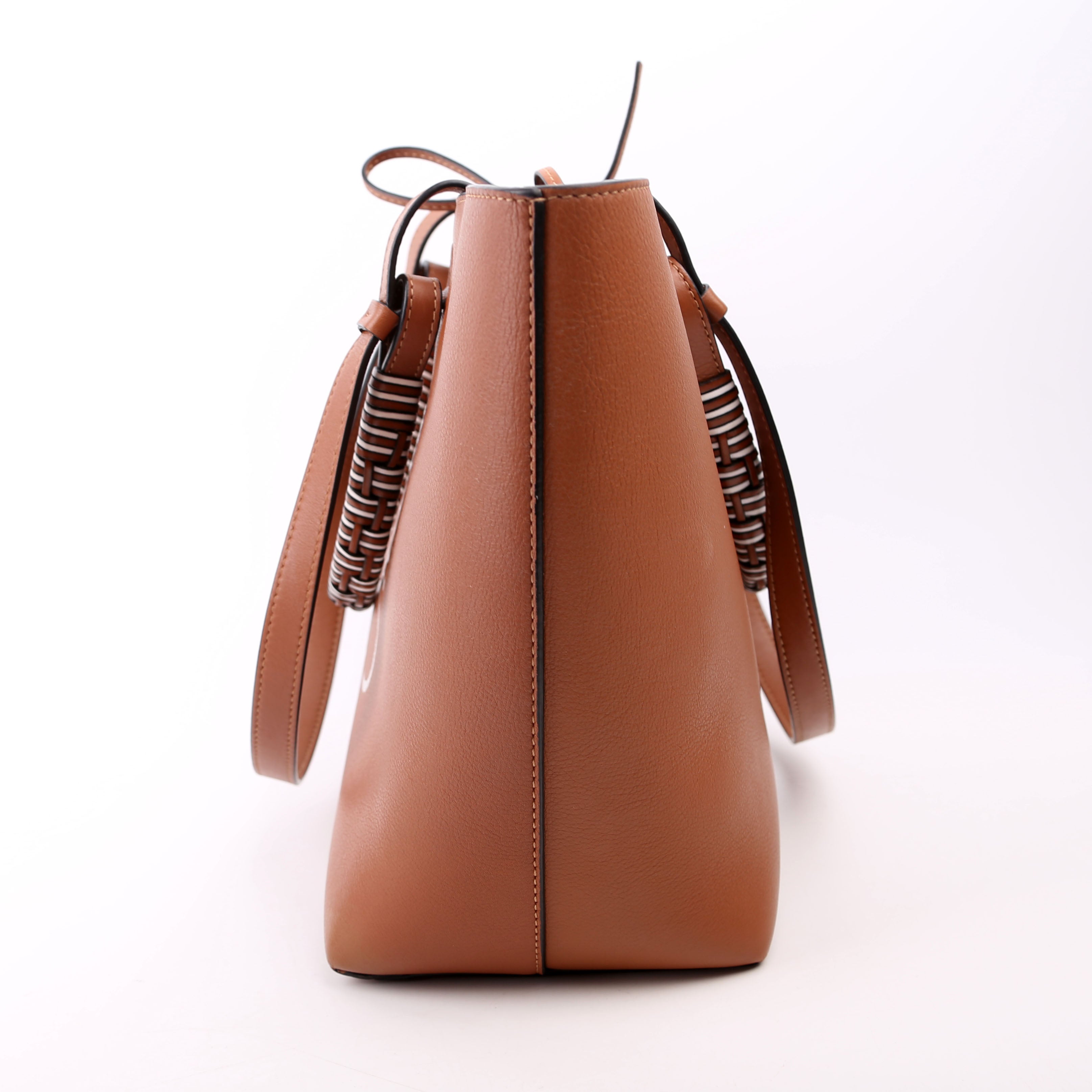Anagram Smooth Calfskin Small Tote Brown