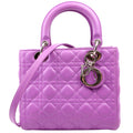 Lady Dior Medium Lambskin Purple