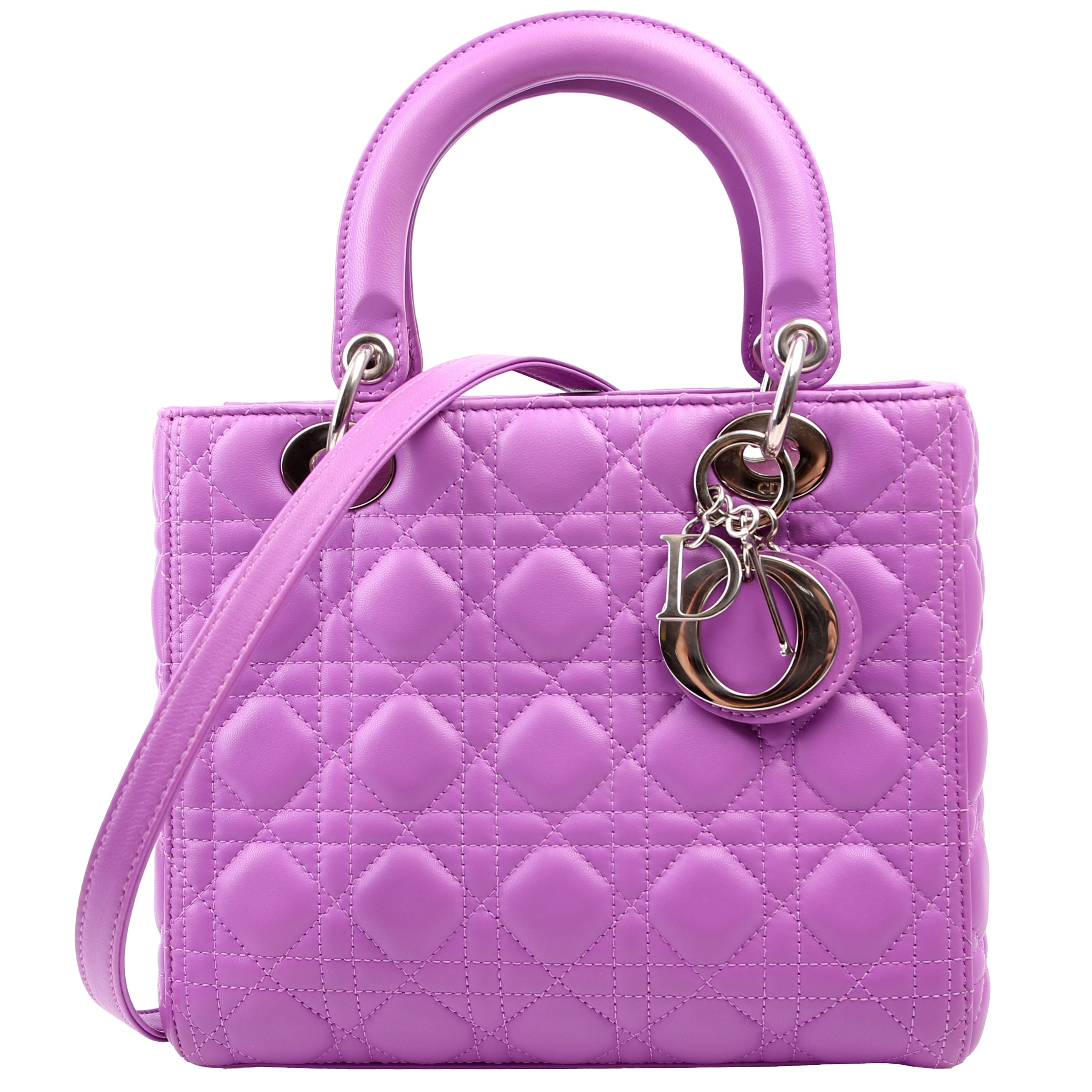 Lady Dior Medium Lambskin Purple