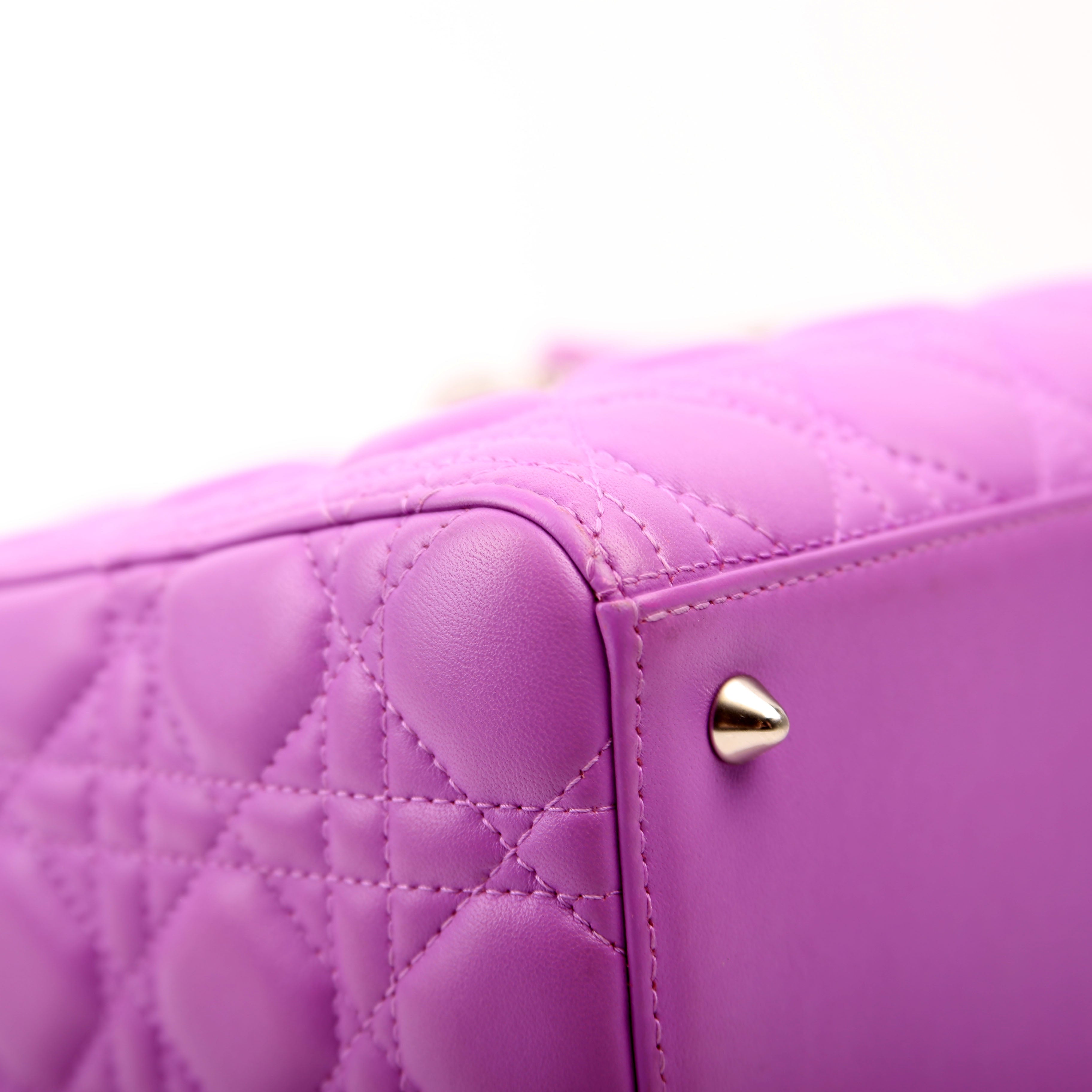 Lady Dior Medium Lambskin Purple