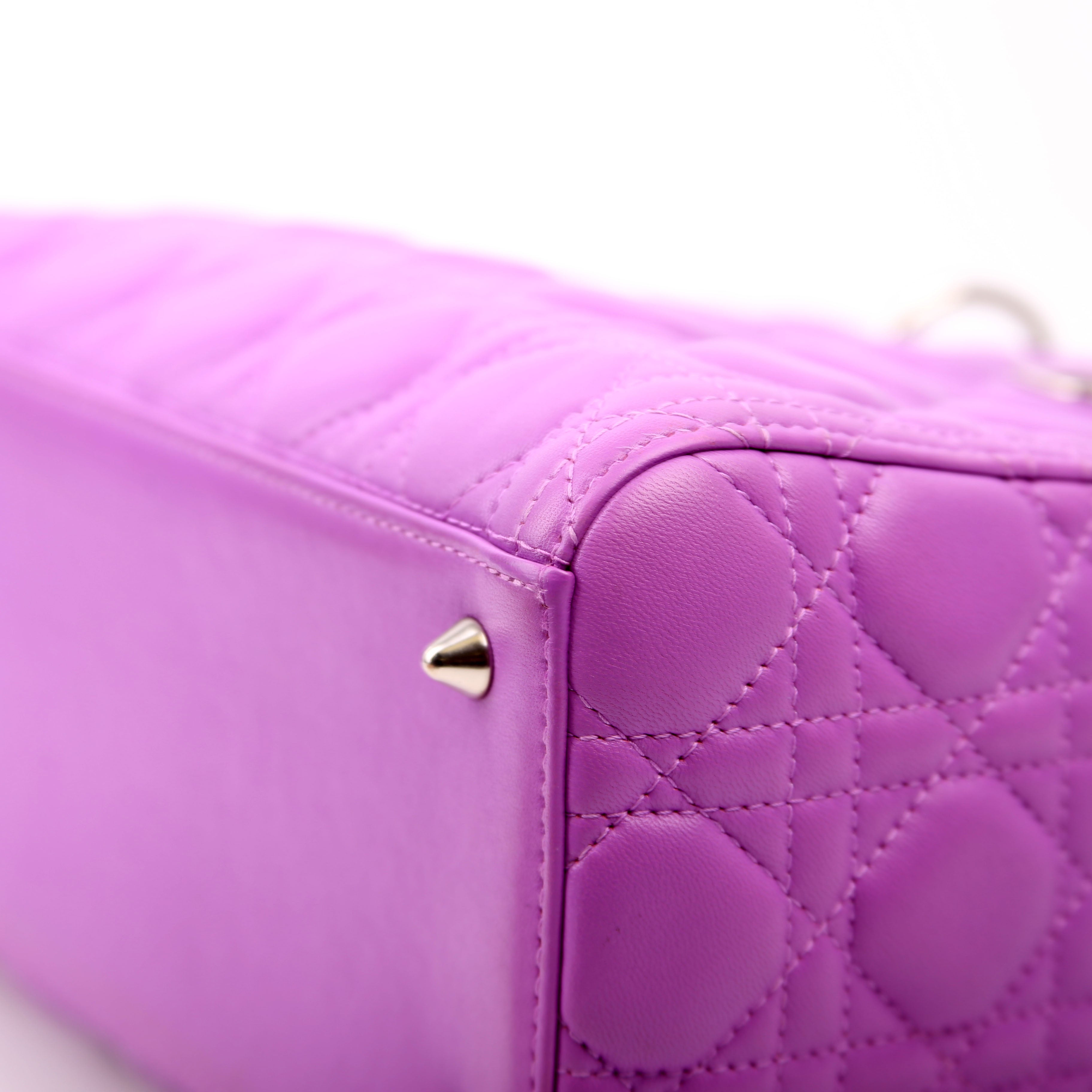 Lady Dior Medium Lambskin Purple