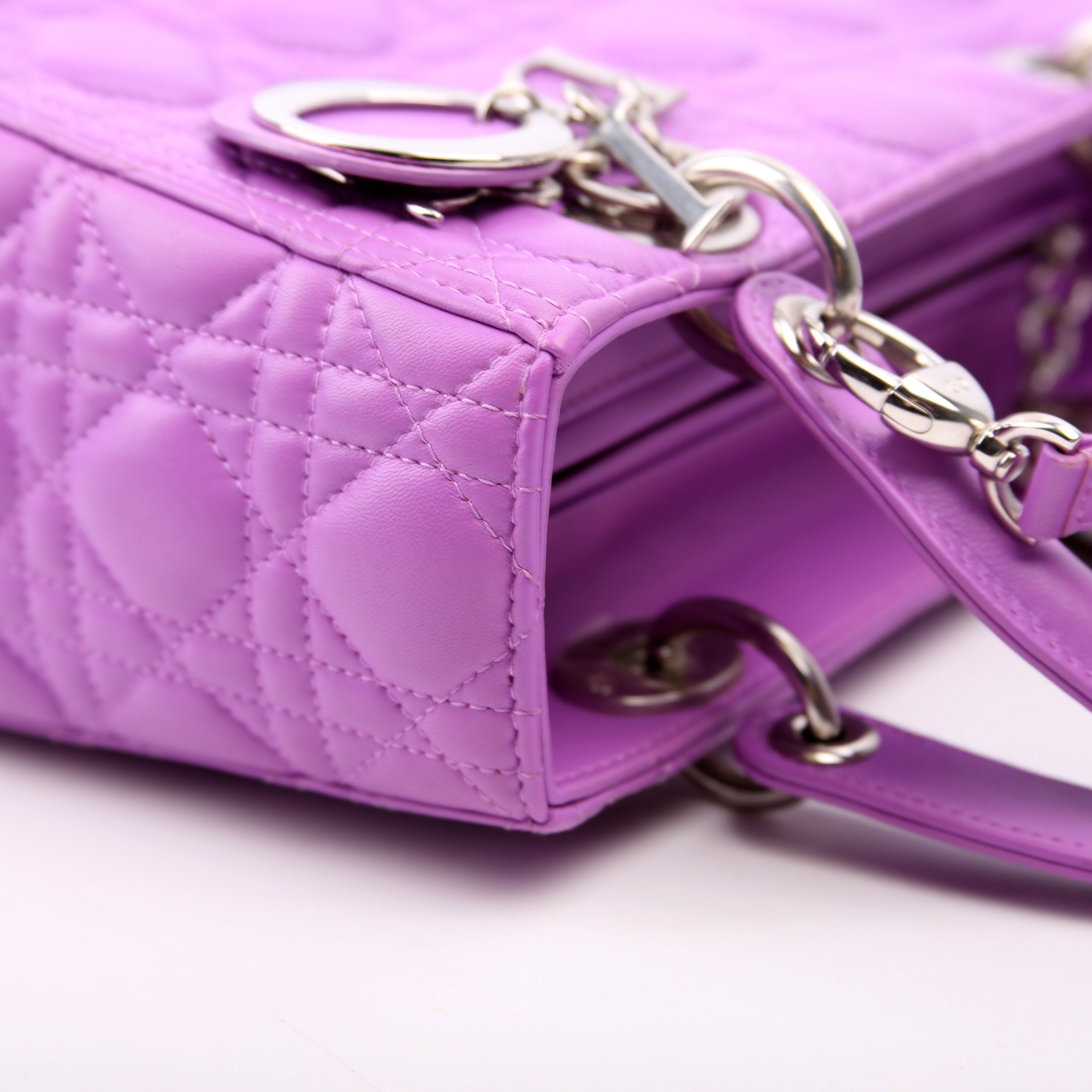 Lady Dior Medium Lambskin Purple