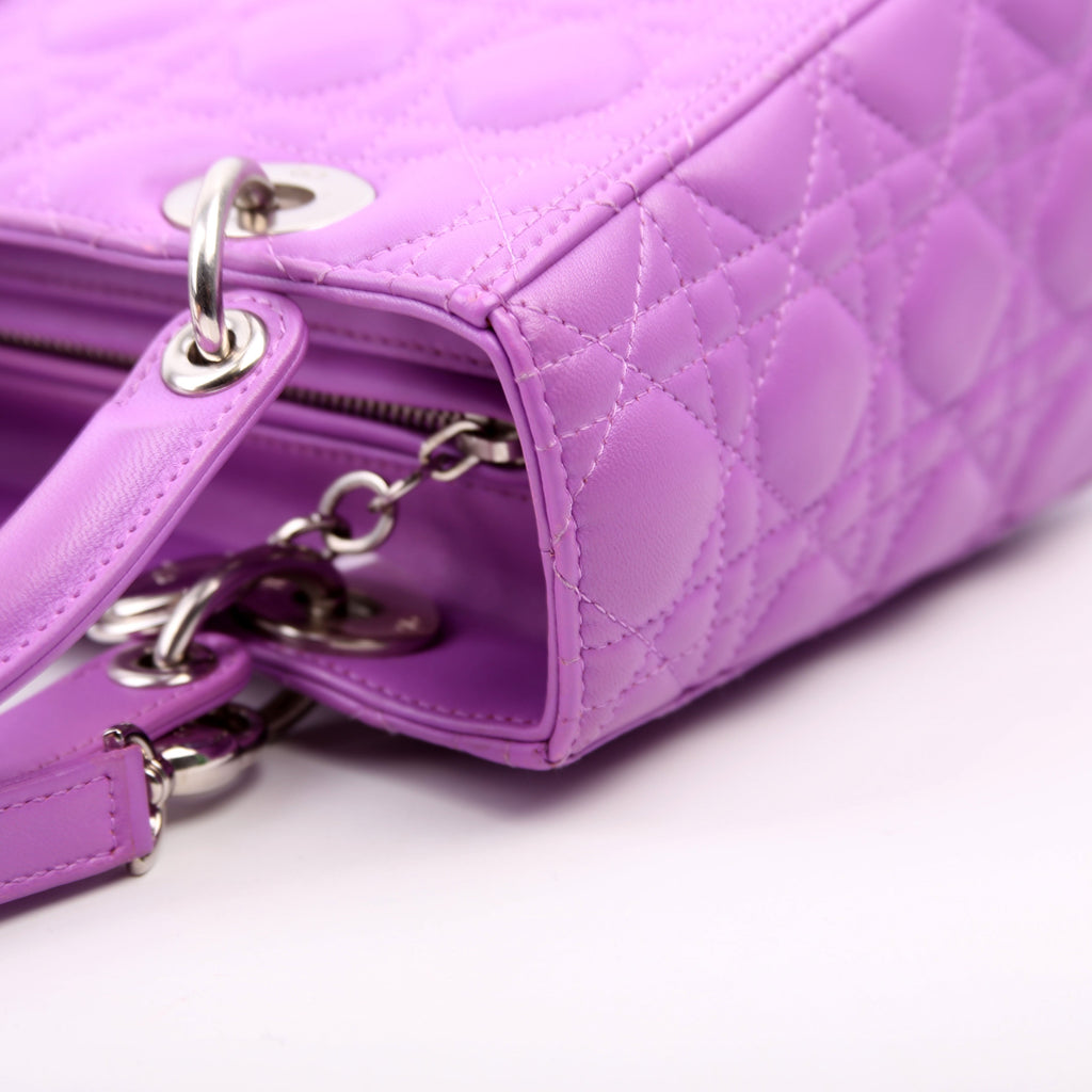 Lady Dior Medium Lambskin Purple