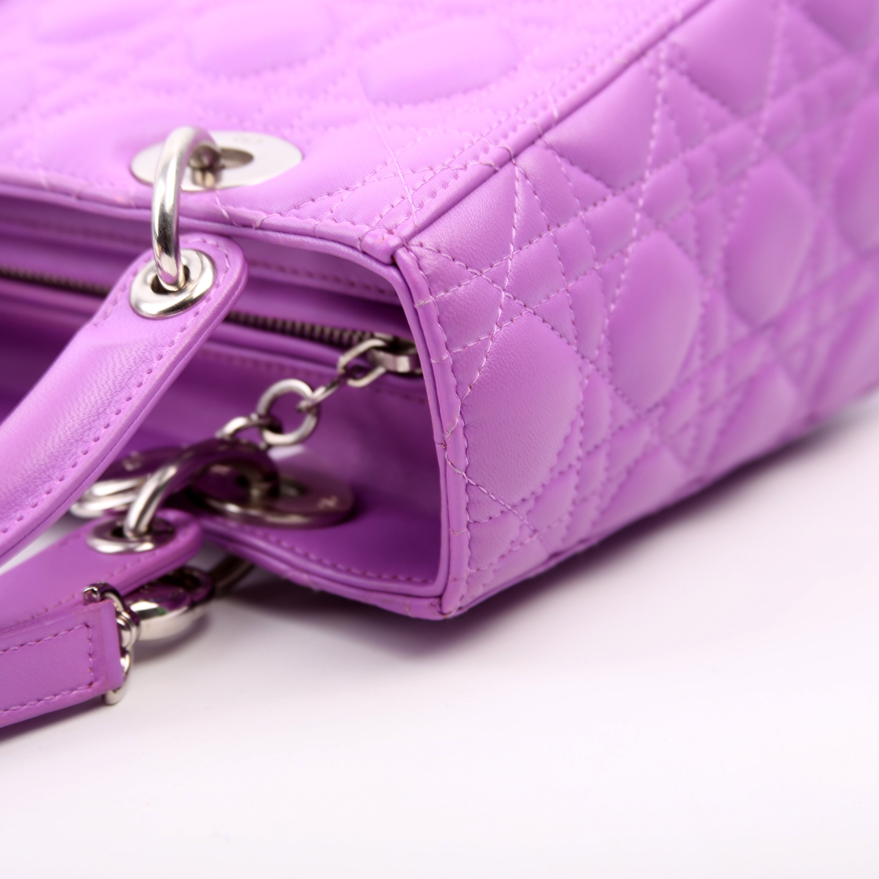 Lady Dior Medium Lambskin Purple