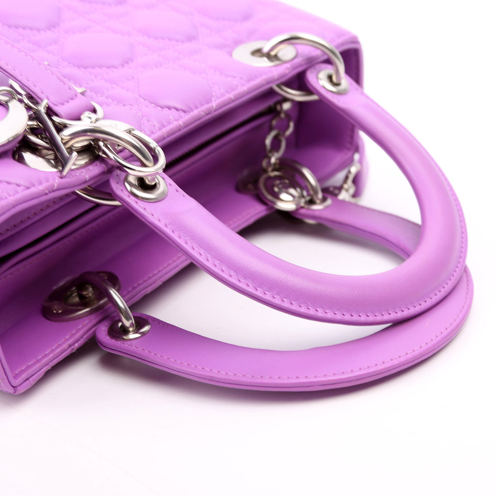 Lady Dior Medium Lambskin Purple