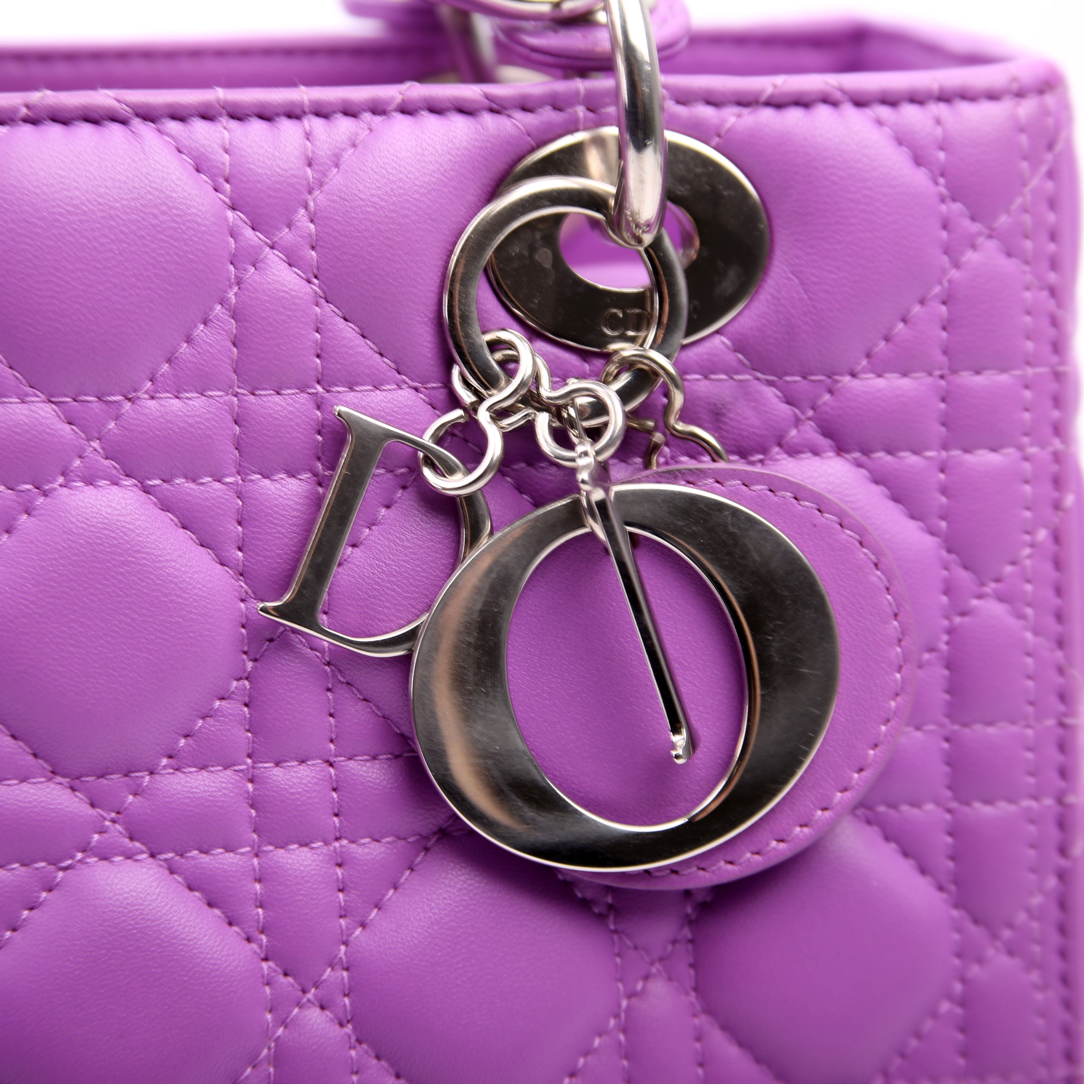 Lady Dior Medium Lambskin Purple