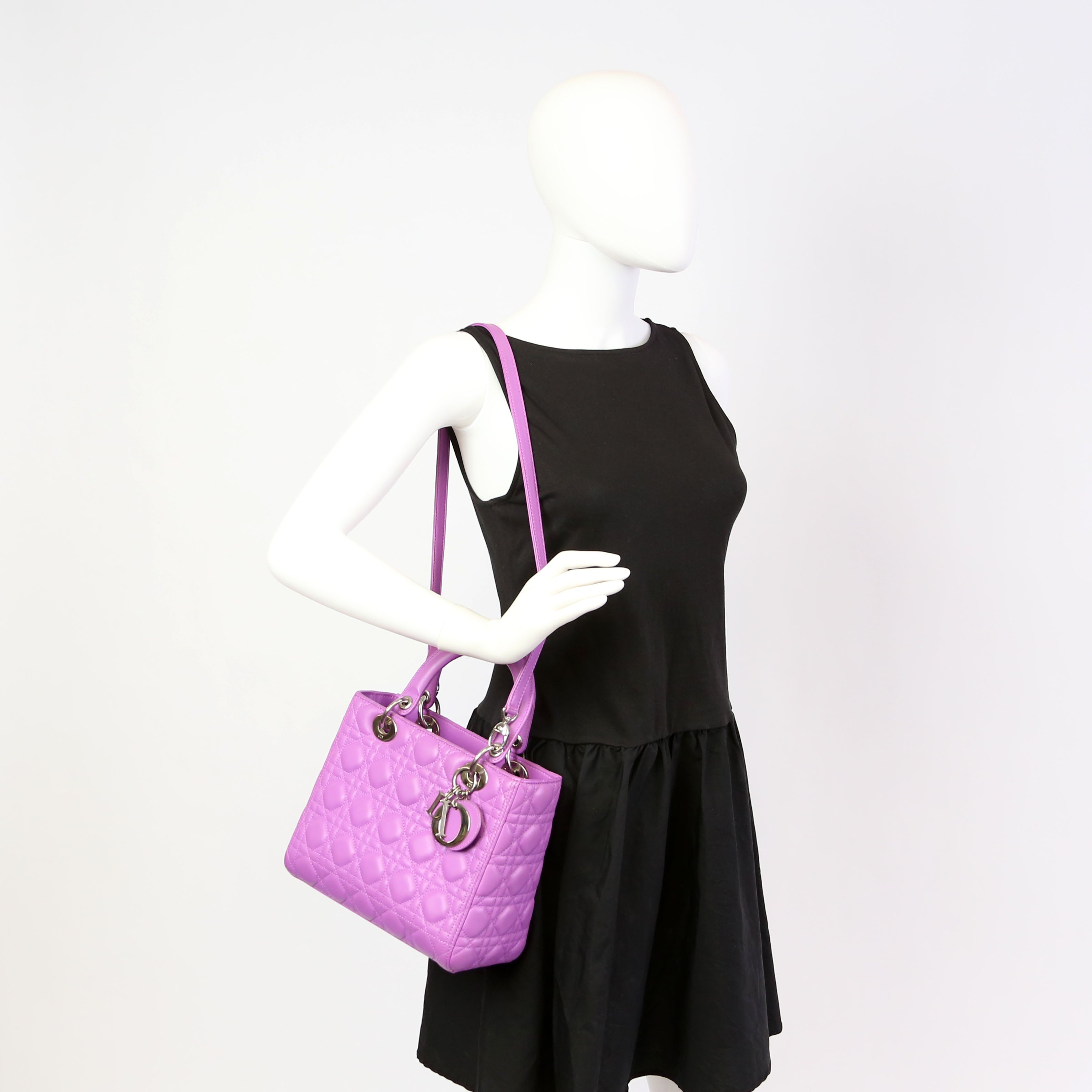 Lady Dior Medium Lambskin Purple