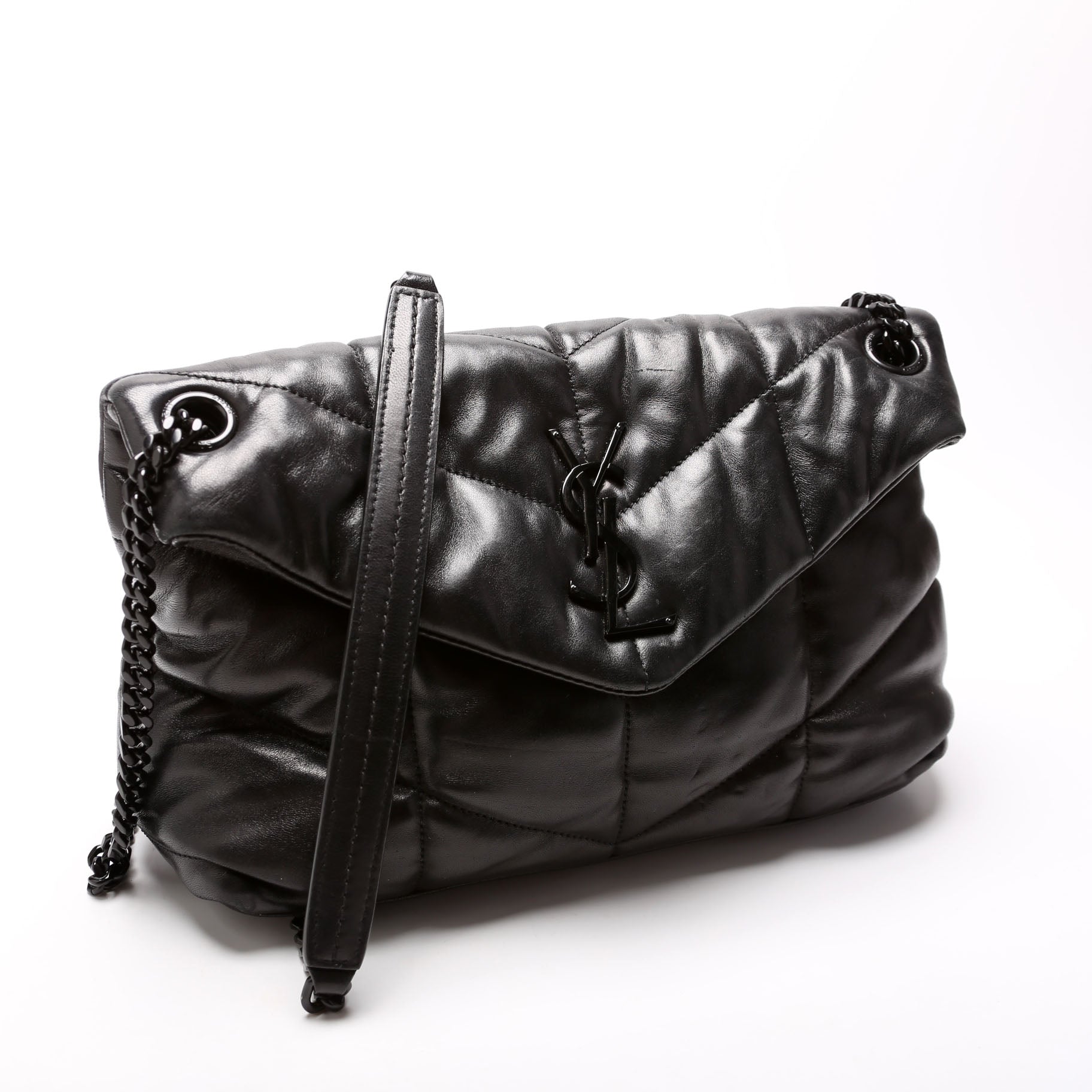 Puffer Quilted Small Lambskin 577476 Black