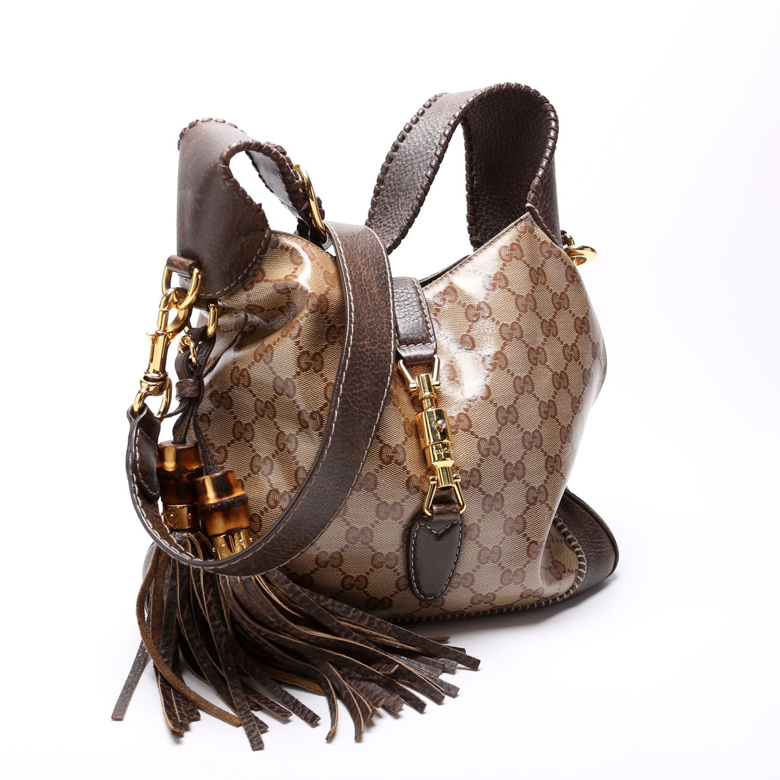 219725 GG Crystal New Jackie Shoulder Medium Brown/Beige