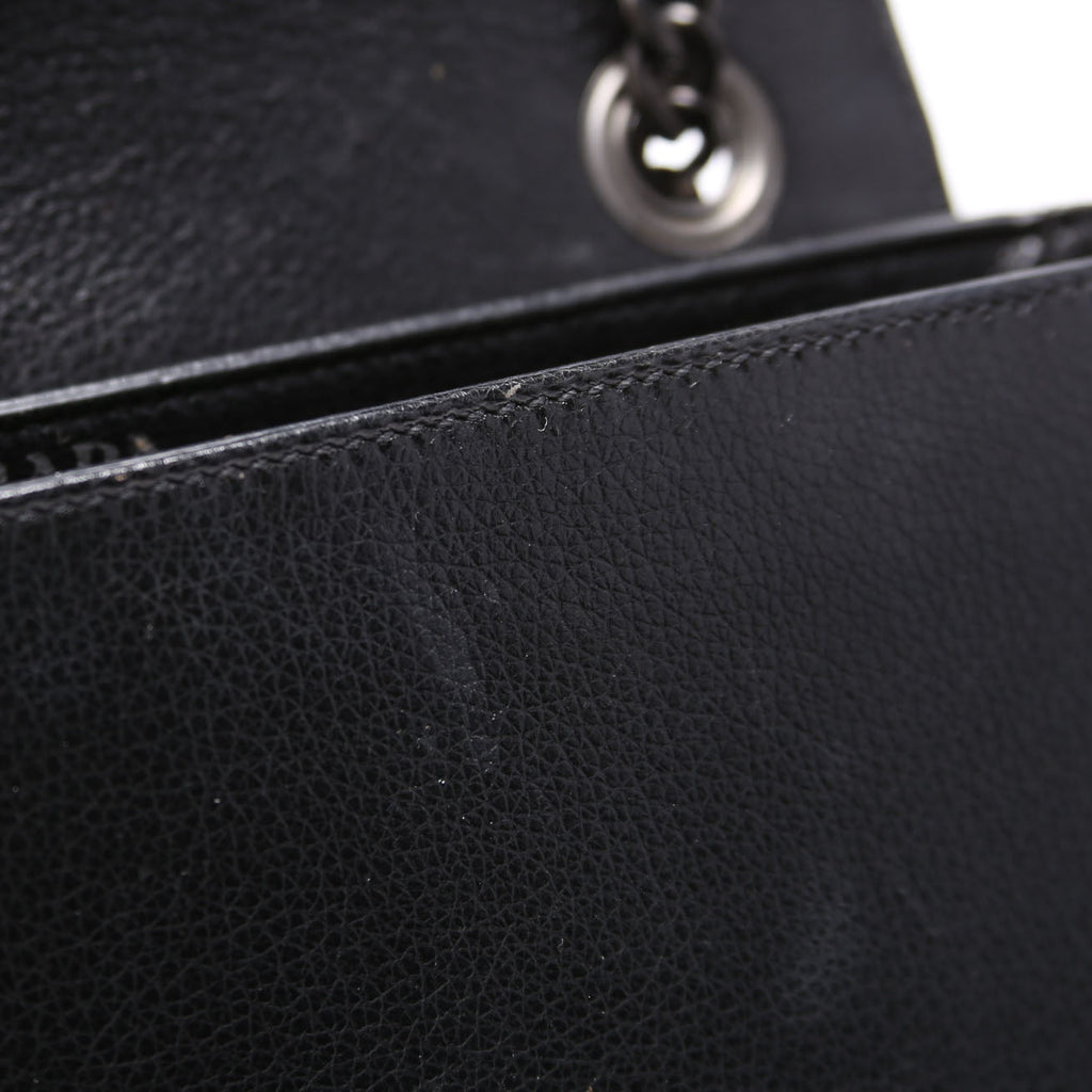 1BD147 Glace Calfskin Studded Crossbody Black