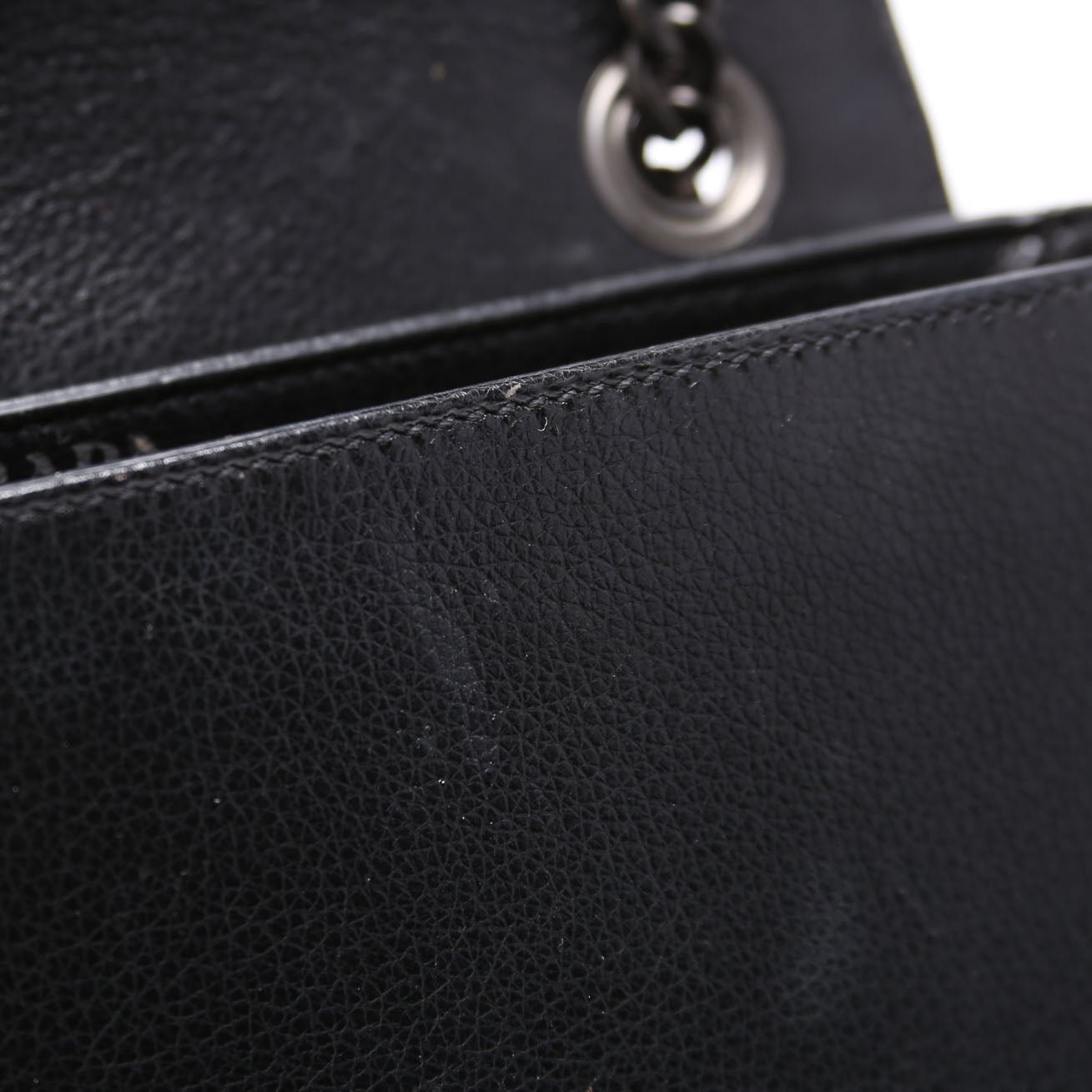 1BD147 Glace Calfskin Studded Crossbody Black