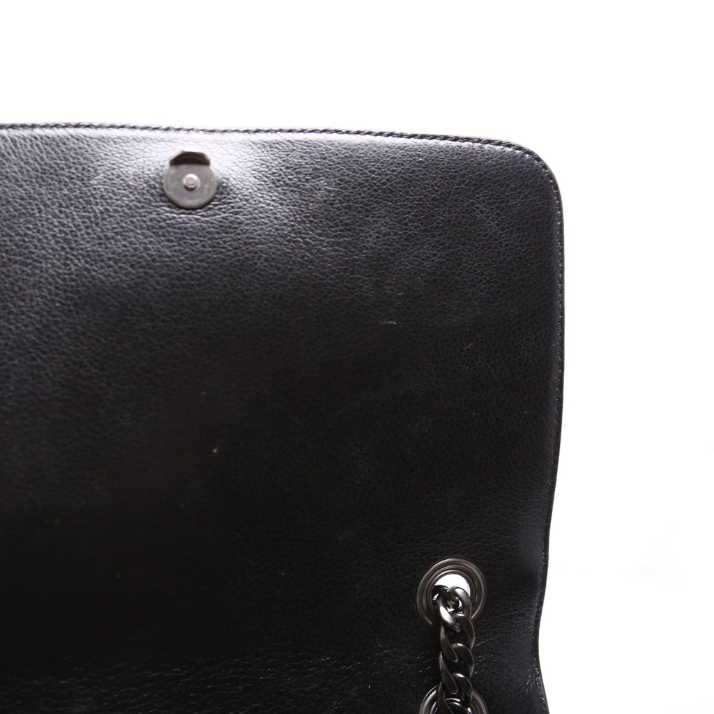 1BD147 Glace Calfskin Studded Crossbody Black