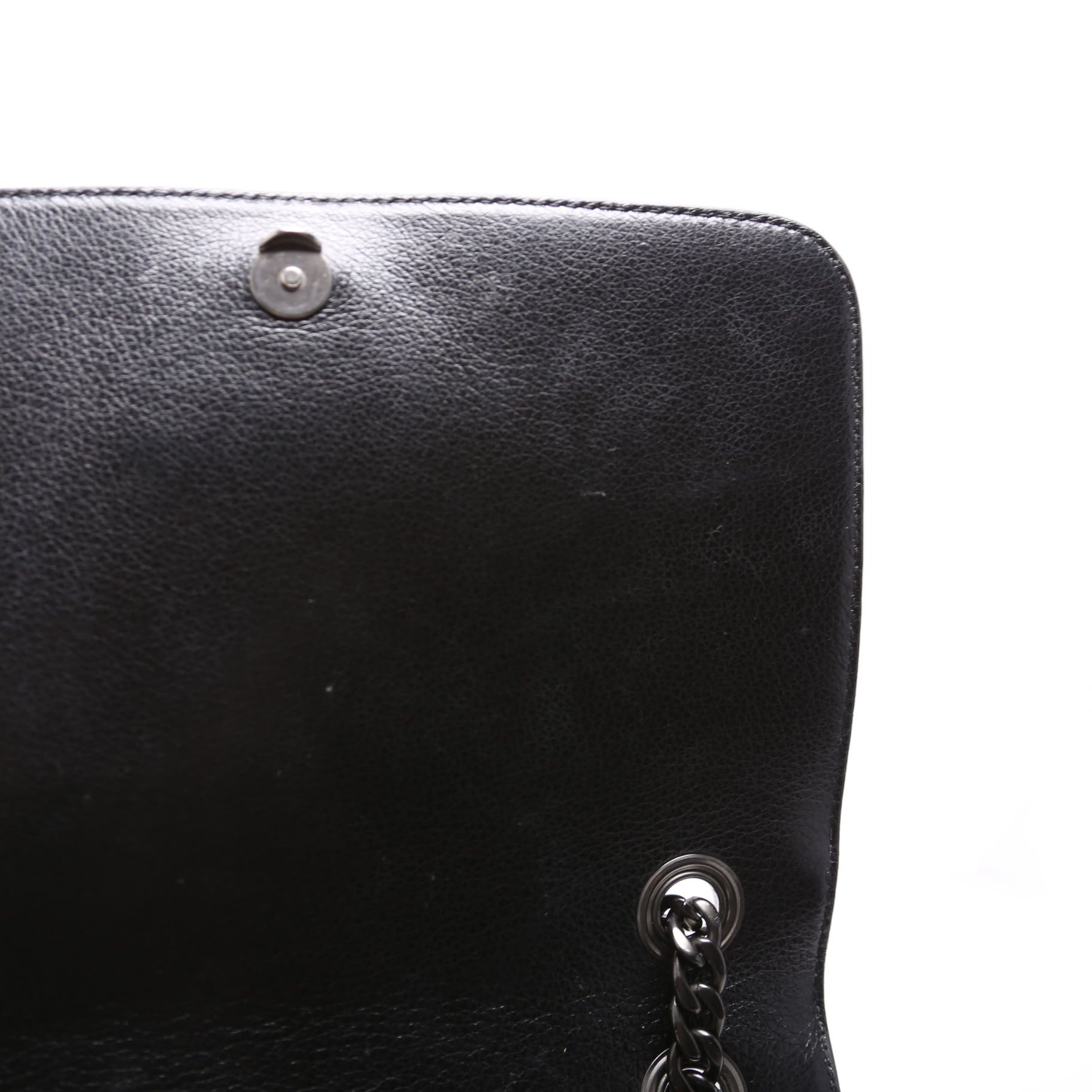 1BD147 Glace Calfskin Studded Crossbody Black