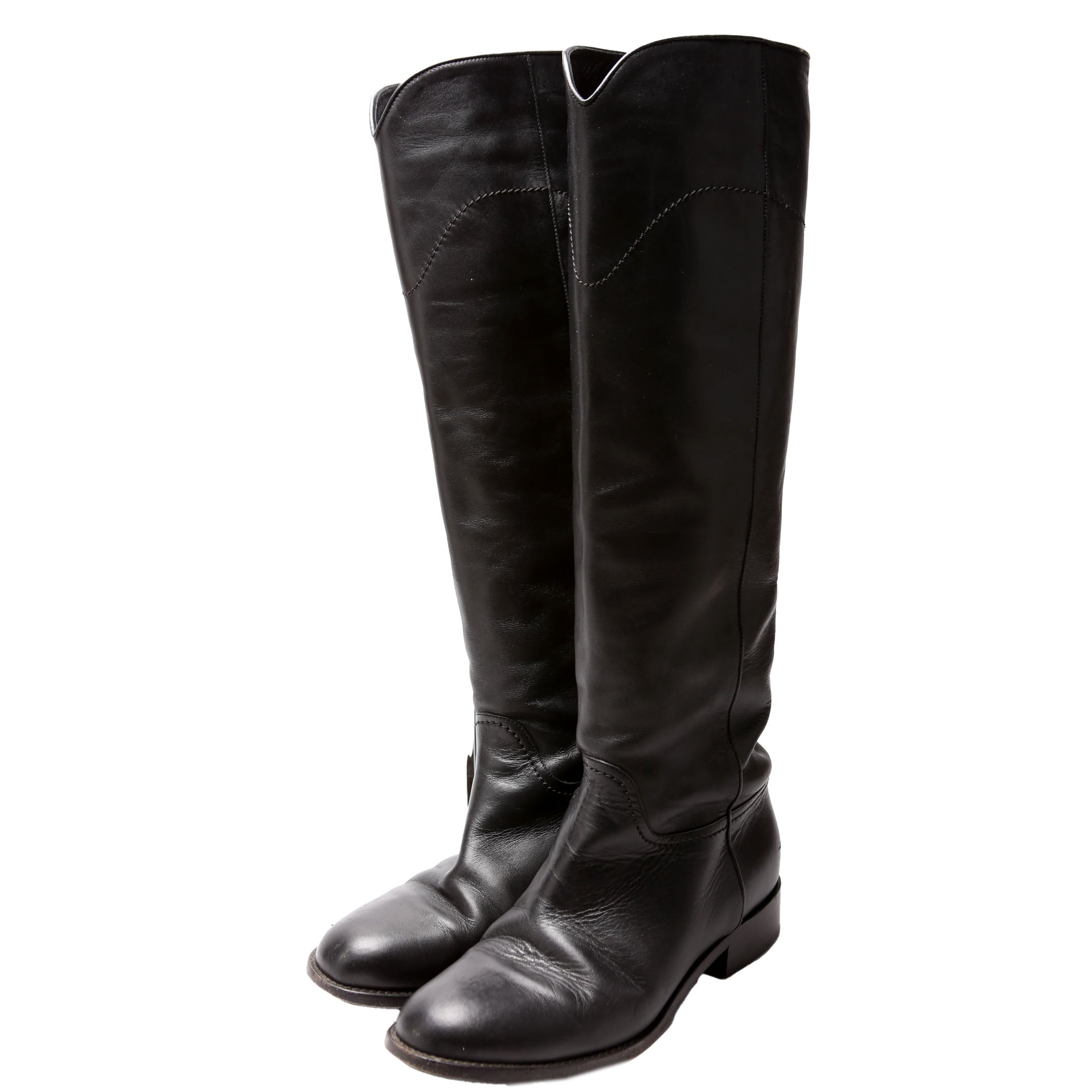 CC Riding Boots Leather Size 39 Black
