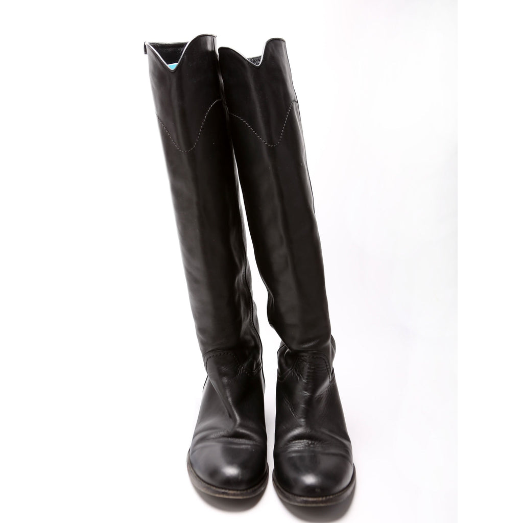 CC Riding Boots Leather Size 39 Black
