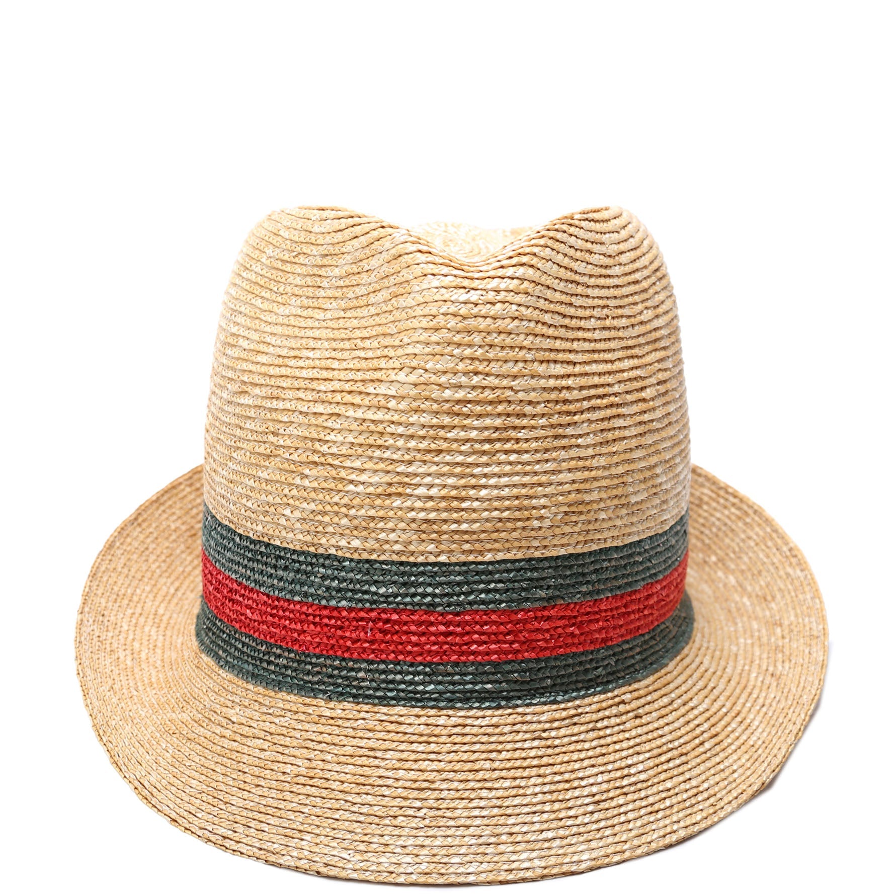 447364 Abaca Straw Wed Fedora Size Large Beige/Red/Green