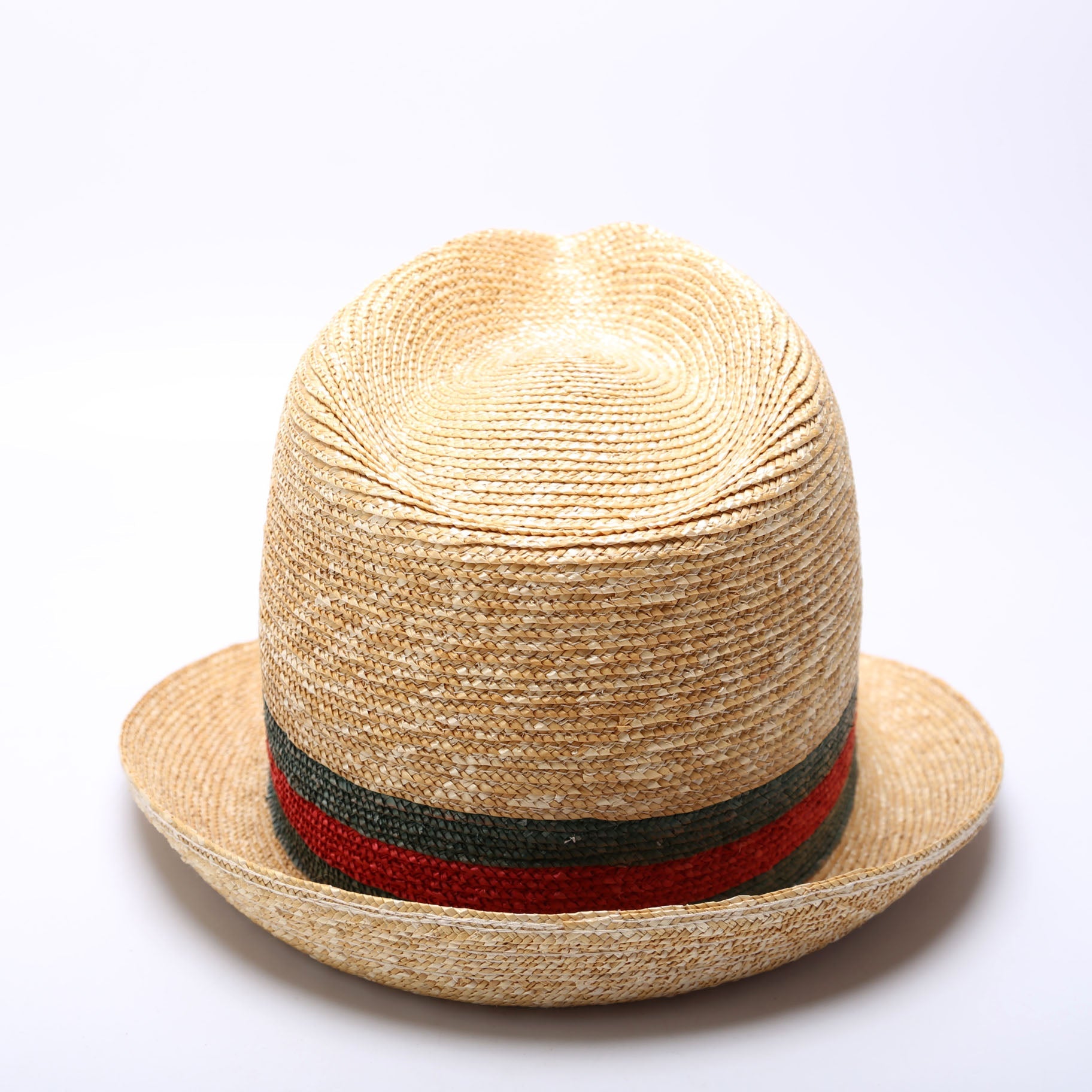 447364 Abaca Straw Wed Fedora Size Large Beige/Red/Green