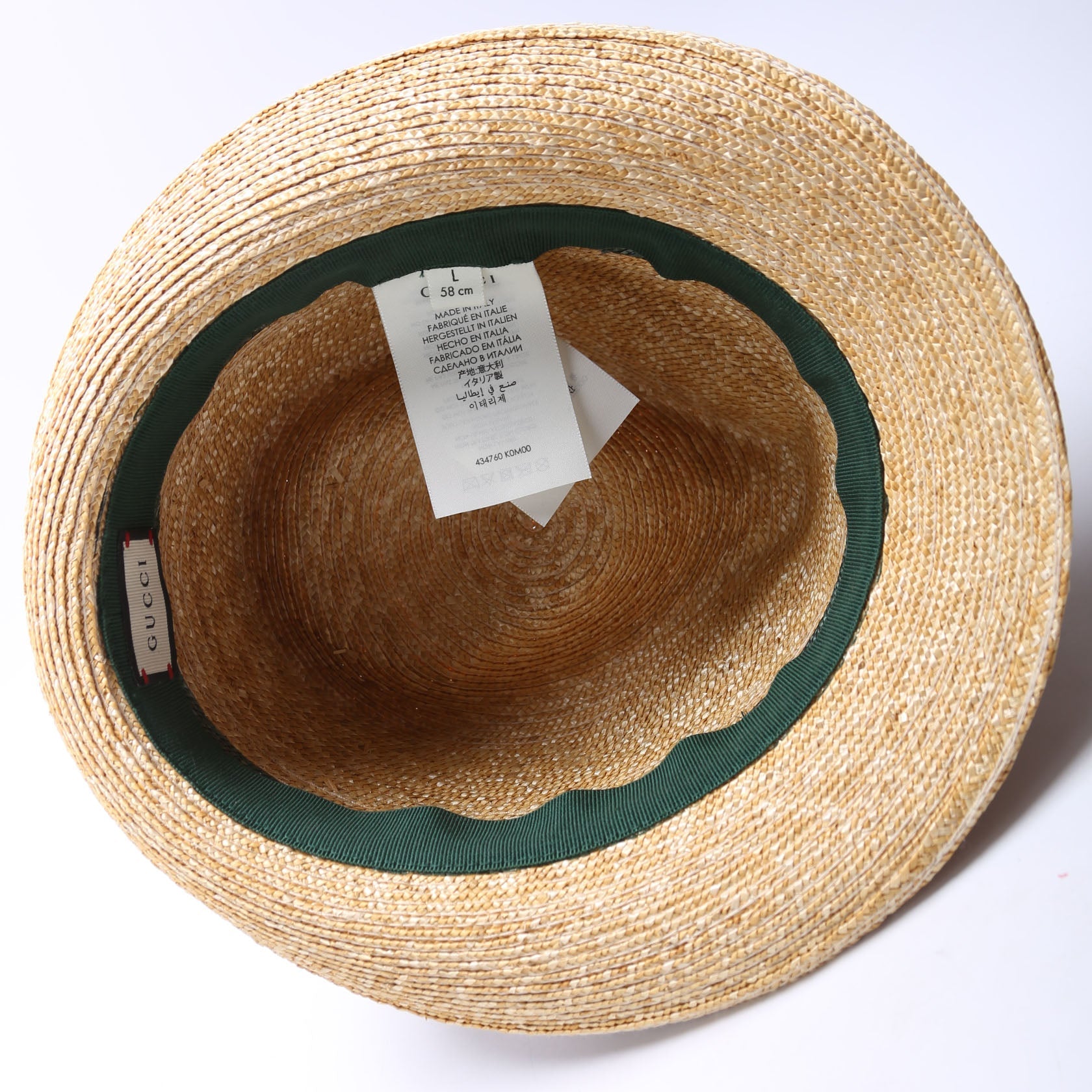 447364 Abaca Straw Wed Fedora Size Large Beige/Red/Green
