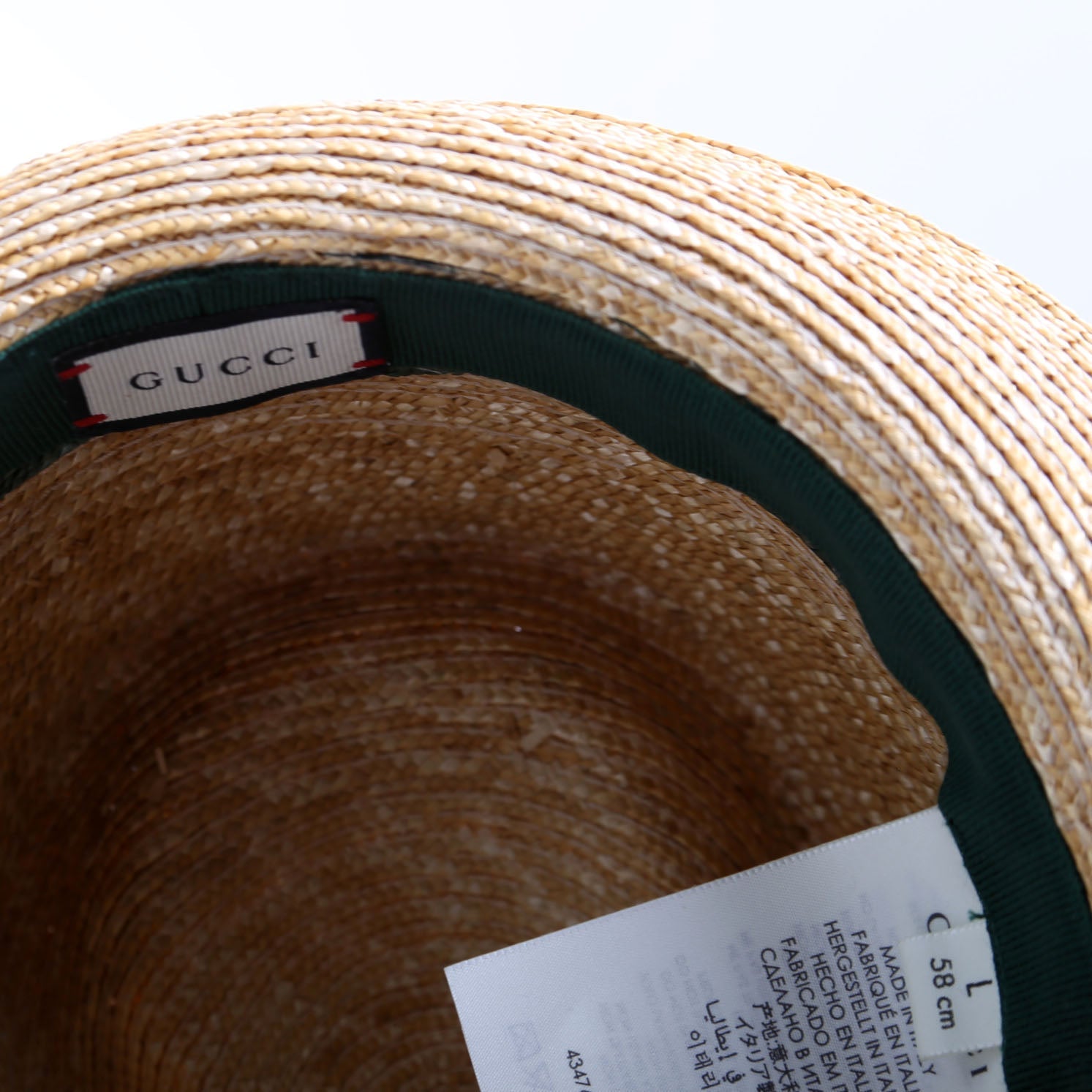 447364 Abaca Straw Wed Fedora Size Large Beige/Red/Green