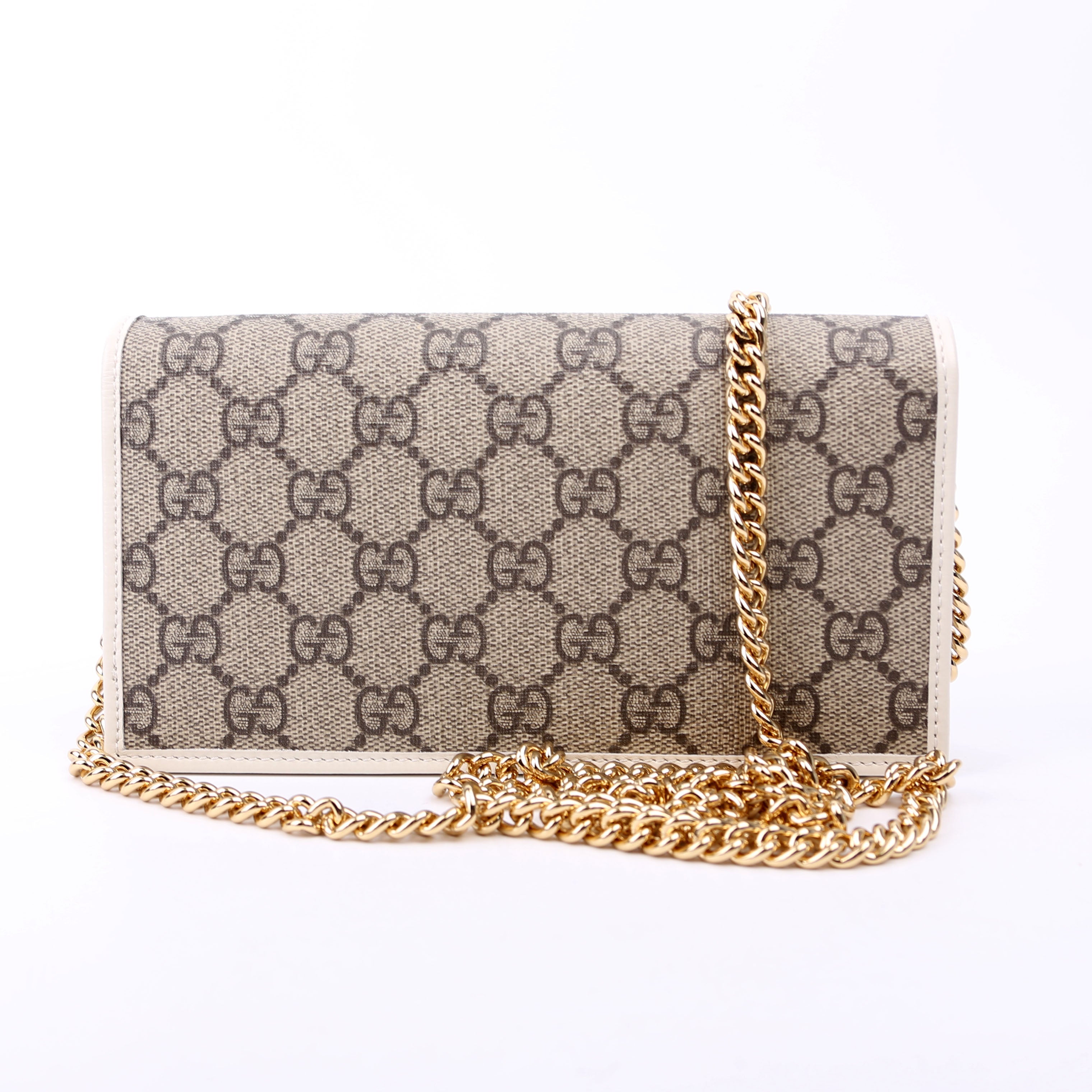 621892 Horsebit 1955 Wallet With Chain White