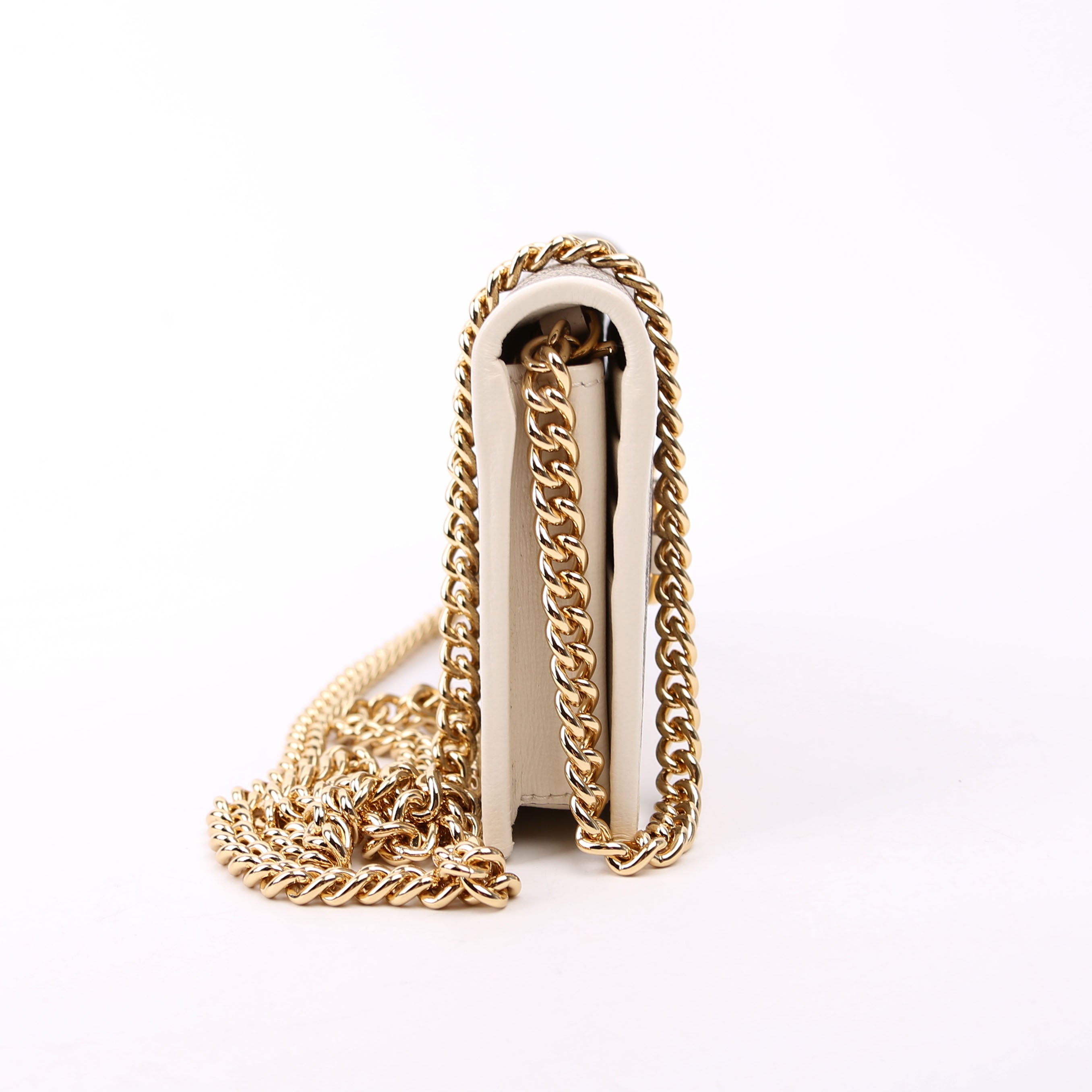 621892 Horsebit 1955 Wallet With Chain White