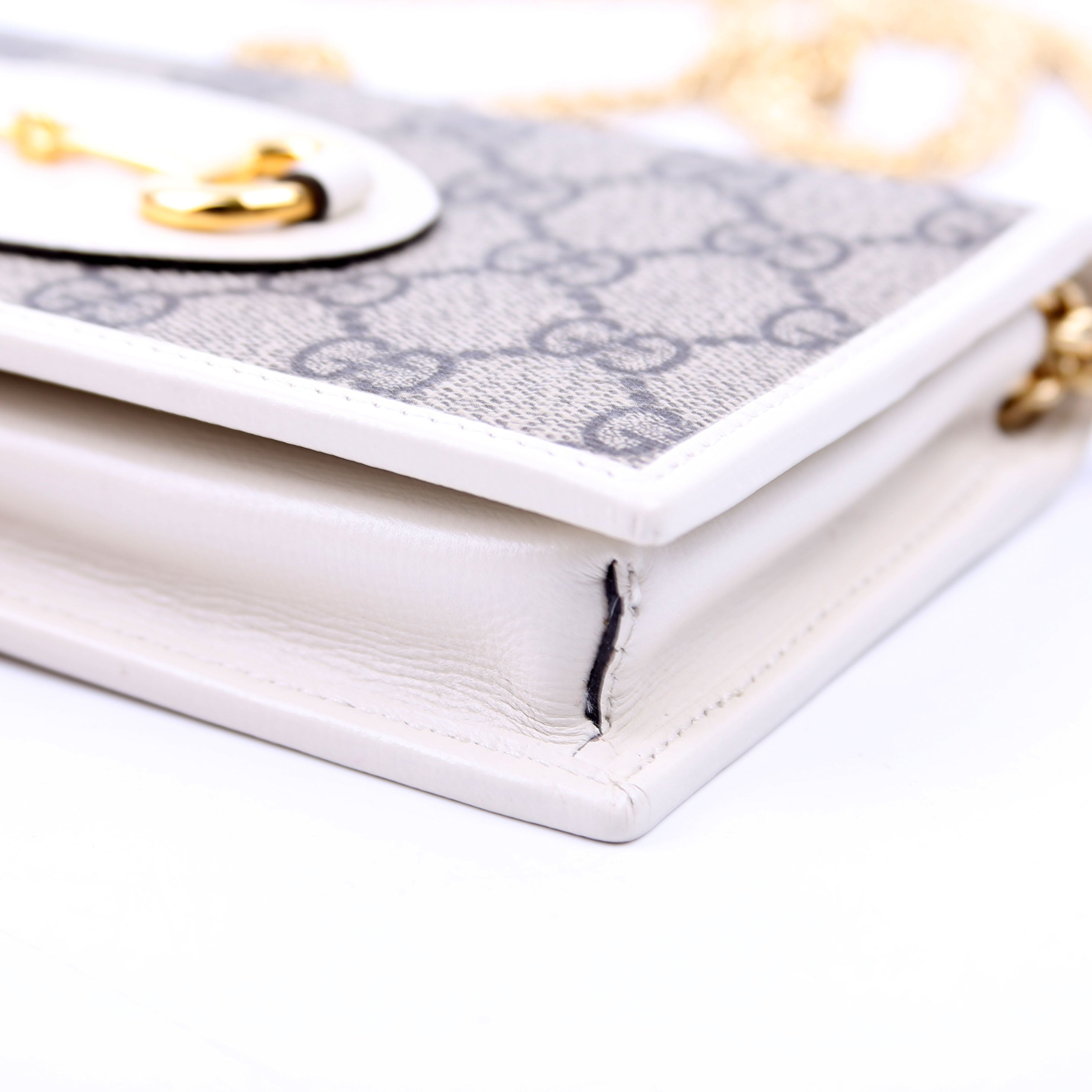 621892 Horsebit 1955 Wallet With Chain White