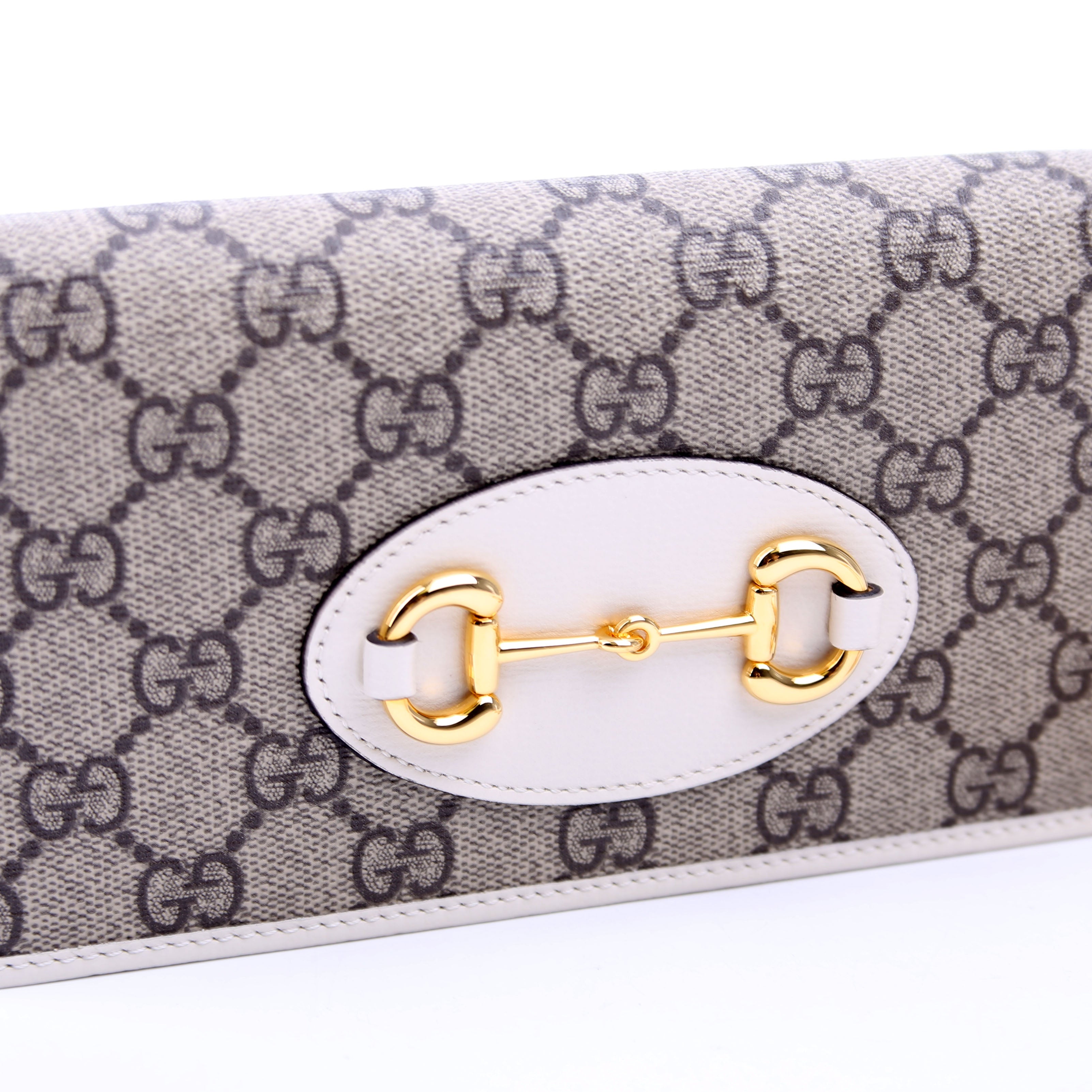 621892 Horsebit 1955 Wallet With Chain White
