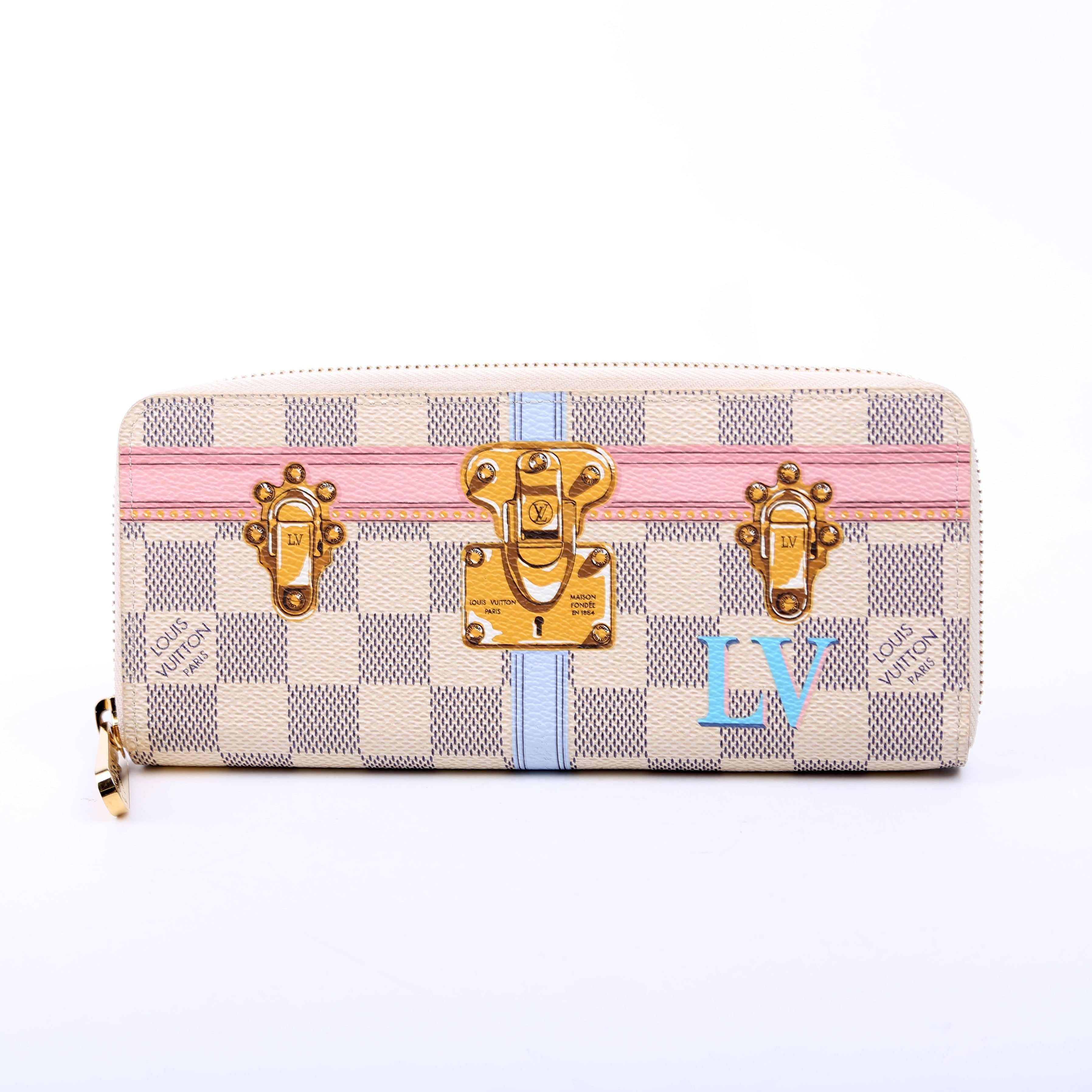 Clemence Wallet Summer Trunks Damier Azur