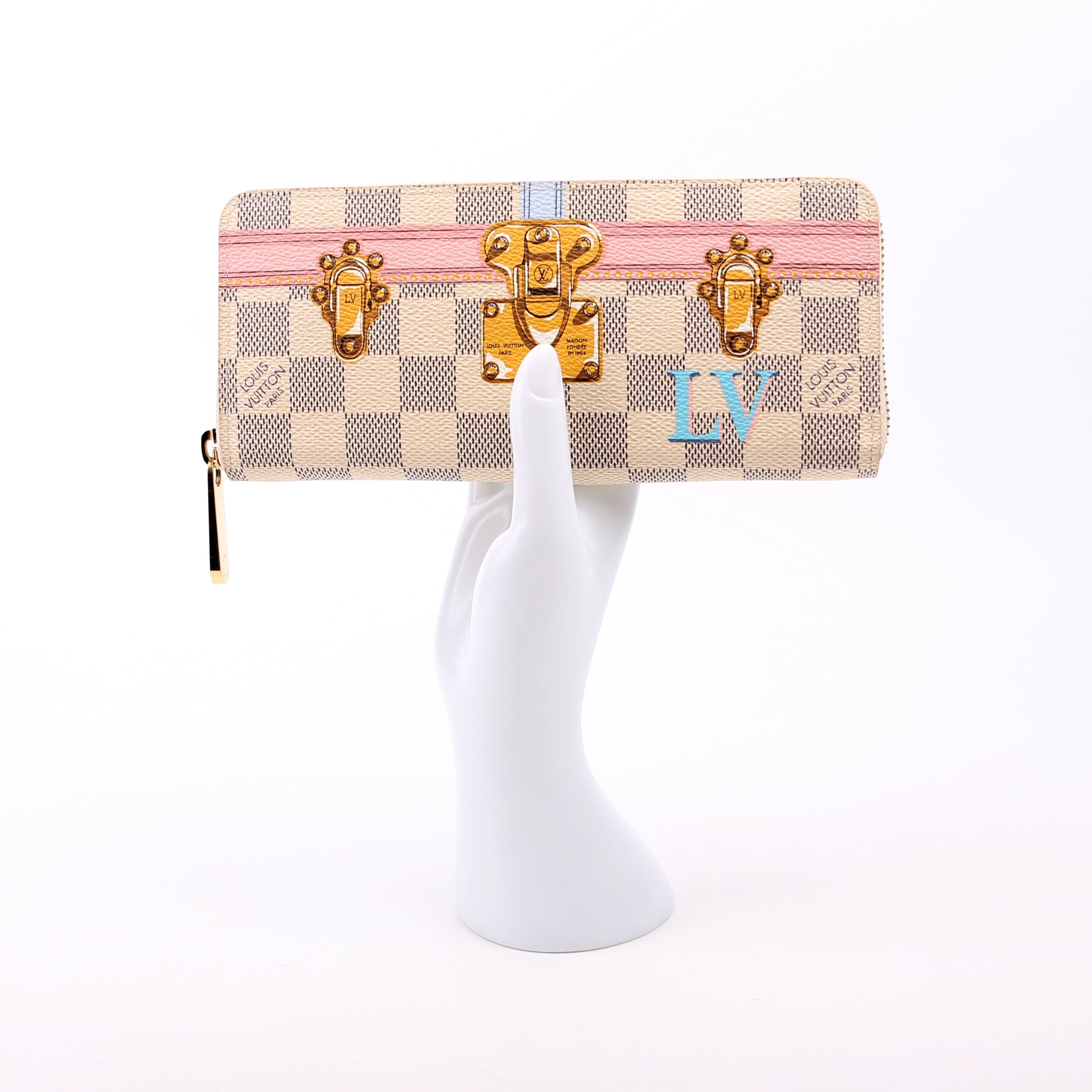 Clemence Wallet Summer Trunks Damier Azur