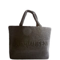 Tonal Raffia Tote Black