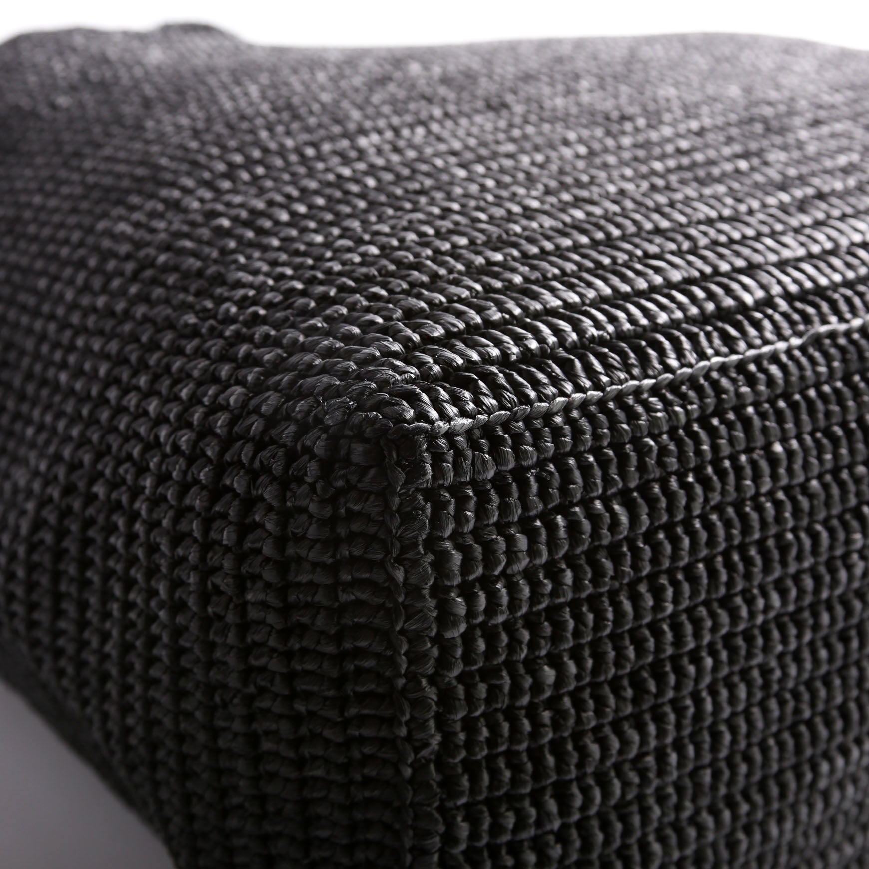 Tonal Raffia Tote Black