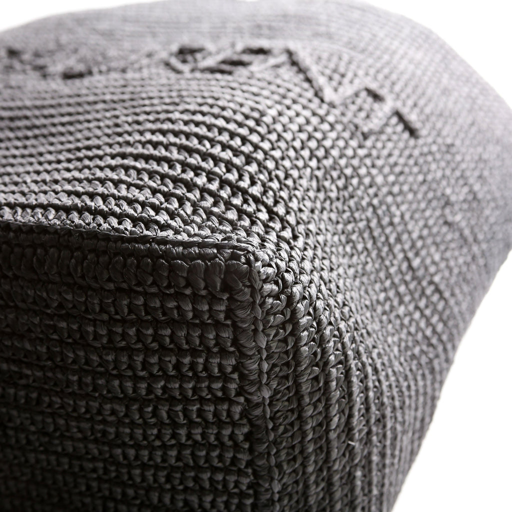 Tonal Raffia Tote Black
