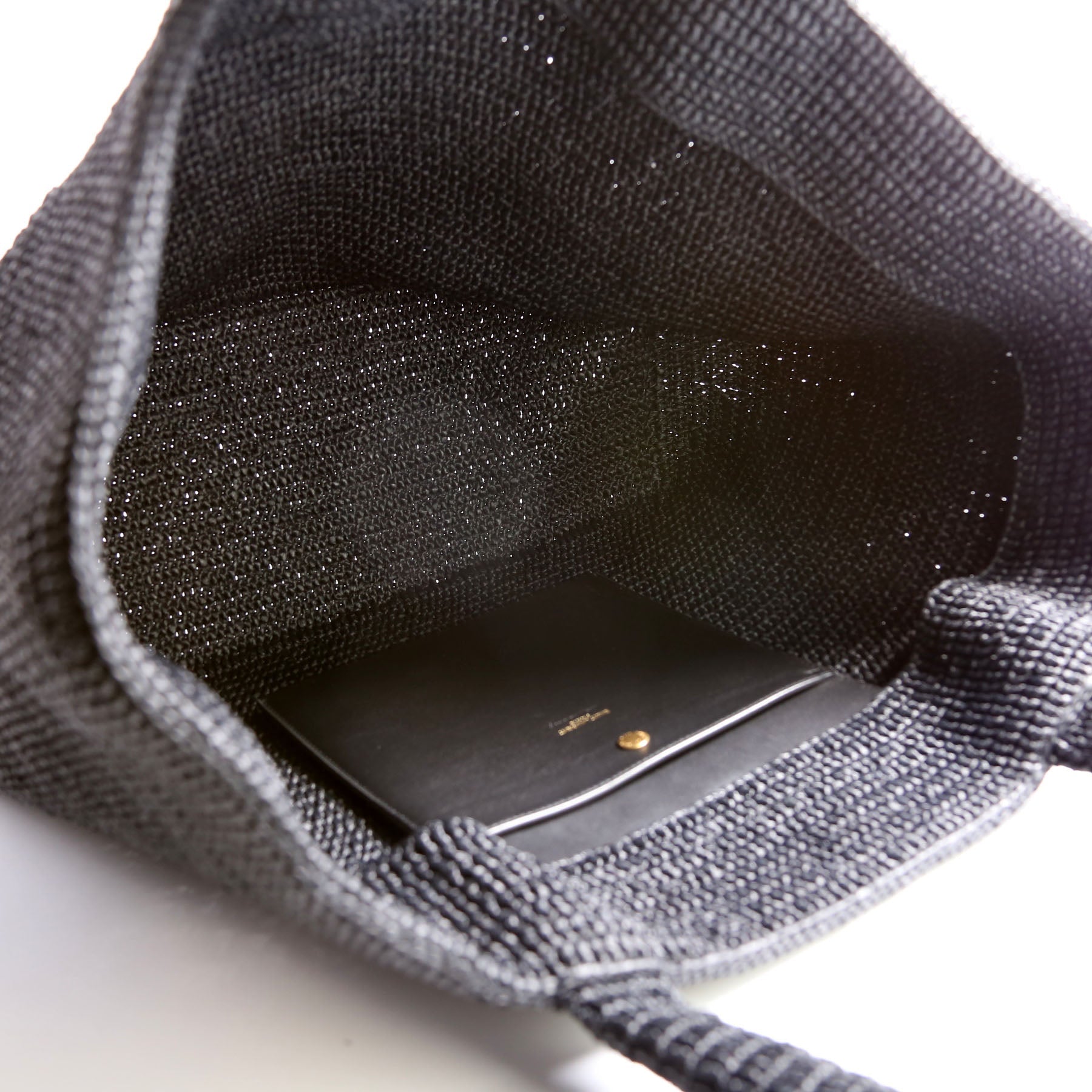 Tonal Raffia Tote Black