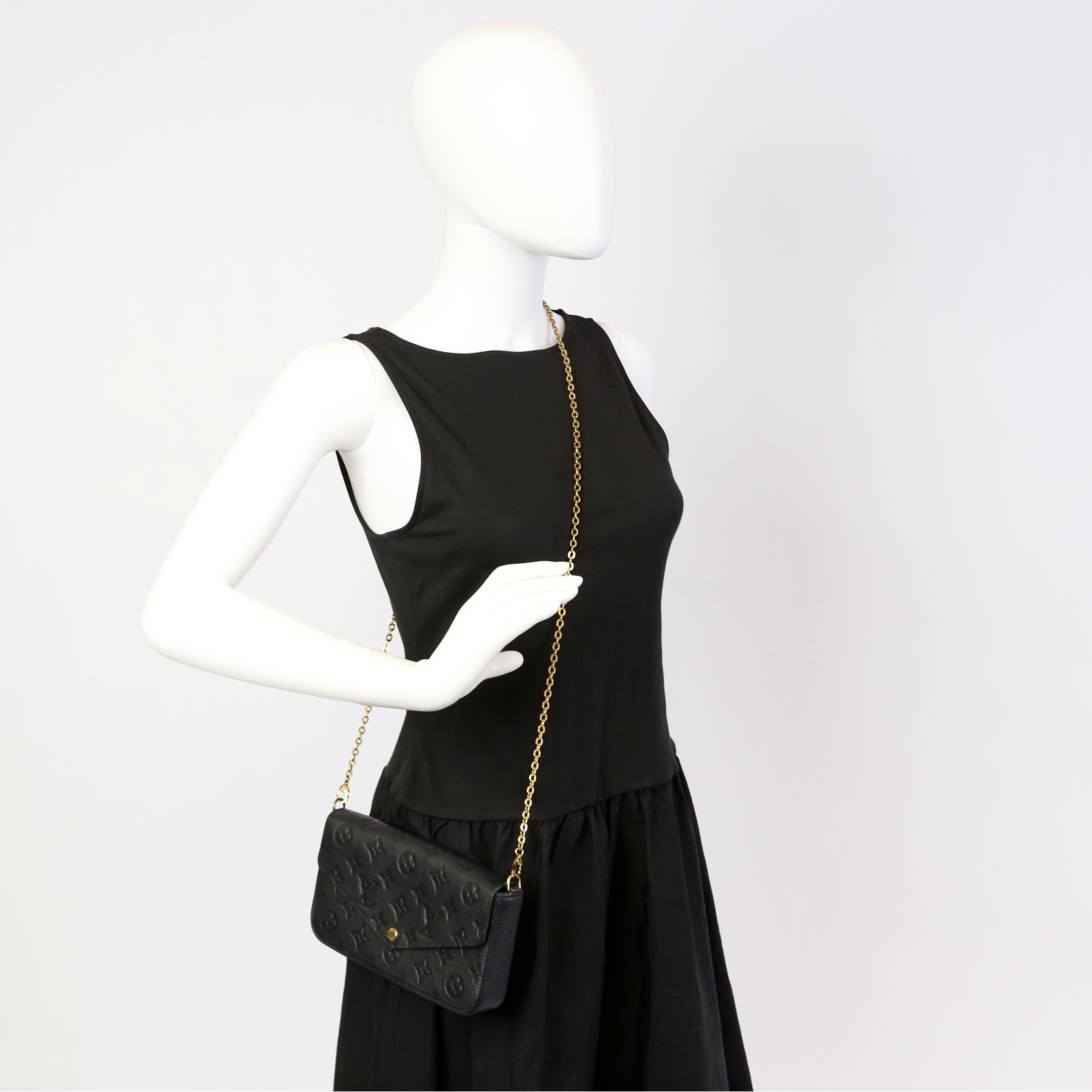 Pochette Felicie Empreinte Black
