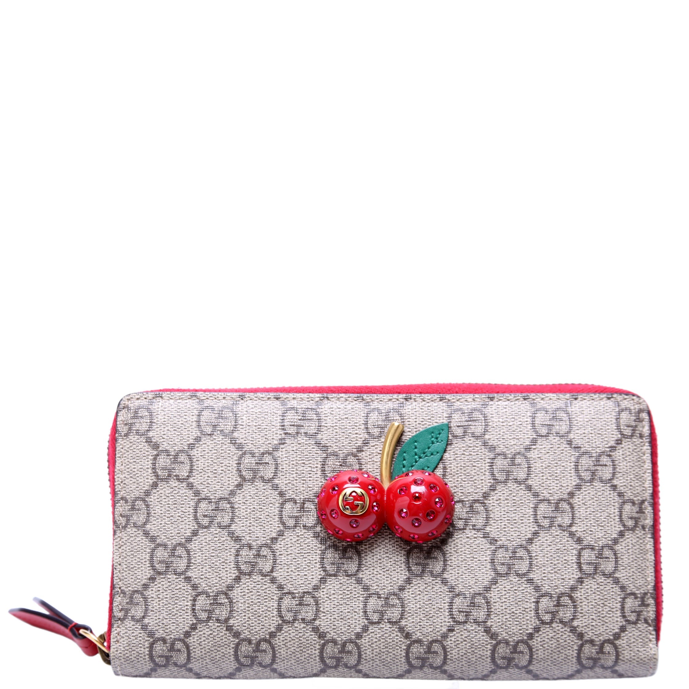 476049 GG Supreme Cherry Wallet Red