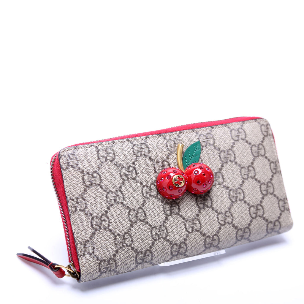 476049 GG Supreme Cherry Wallet Red