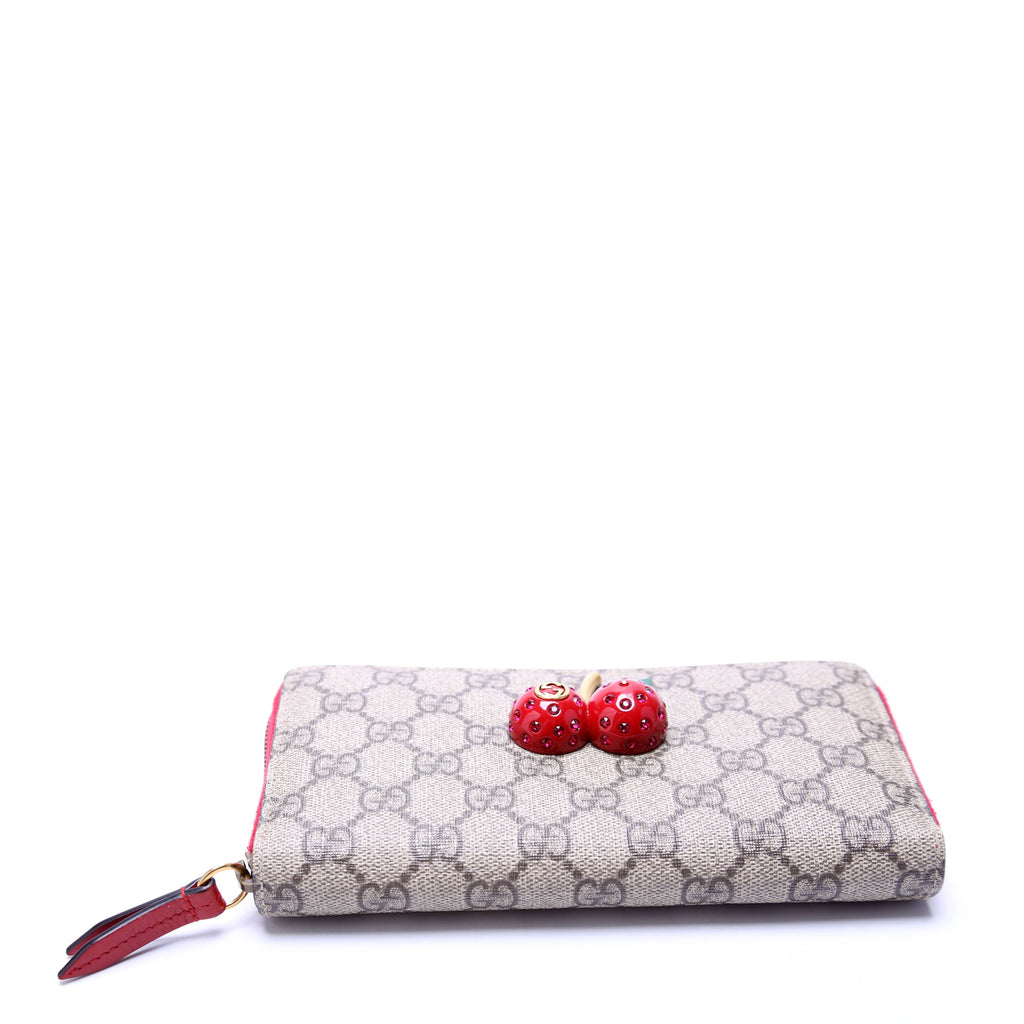 476049 GG Supreme Cherry Wallet Red