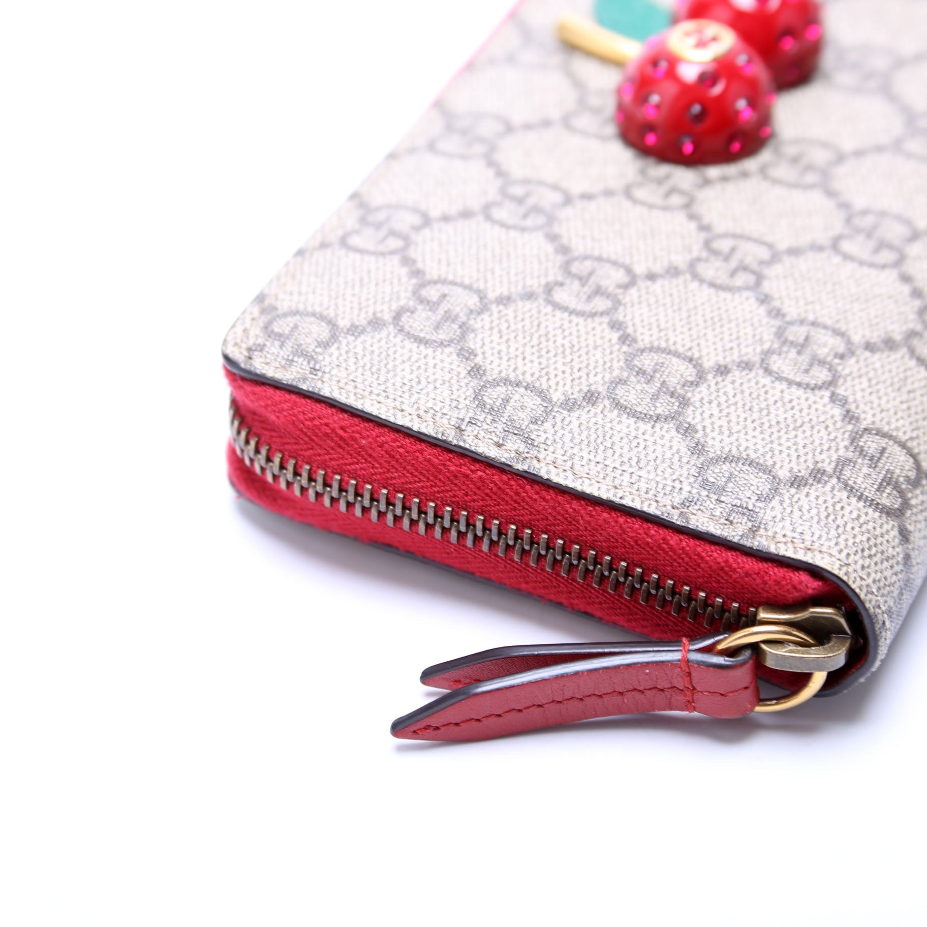 476049 GG Supreme Cherry Wallet Red
