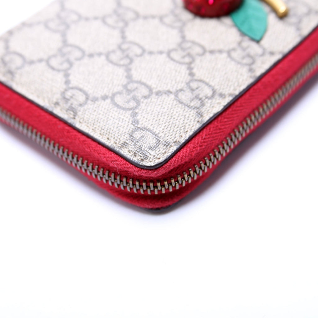 476049 GG Supreme Cherry Wallet Red