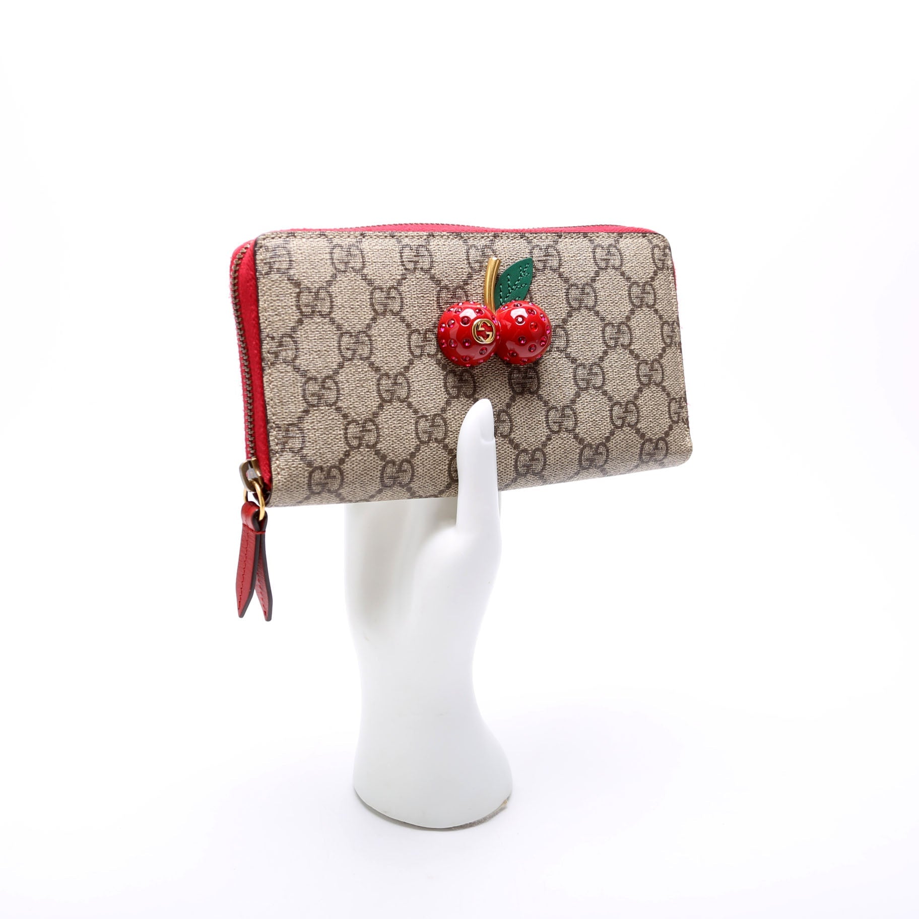 476049 GG Supreme Cherry Wallet Red